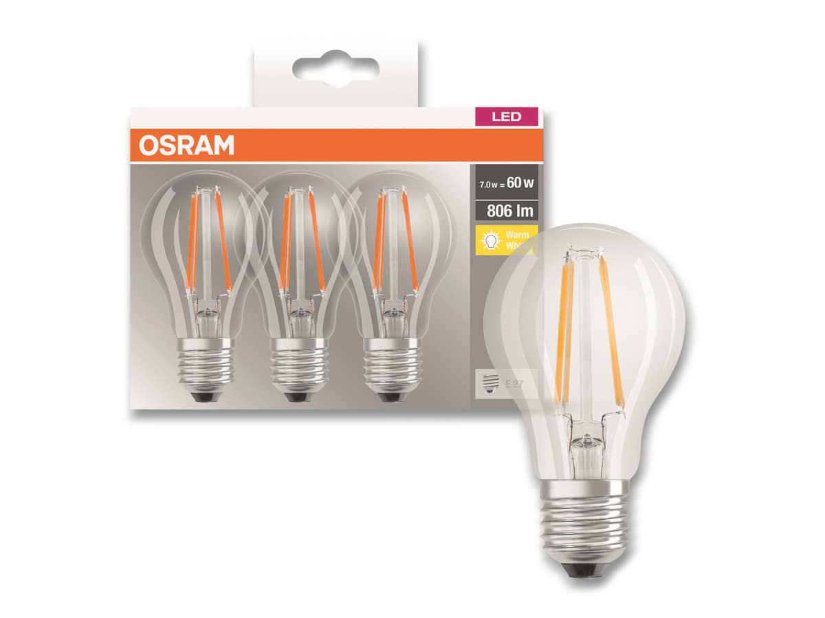 Osram Led Lampe Base Classic A E Eek E W Lm K