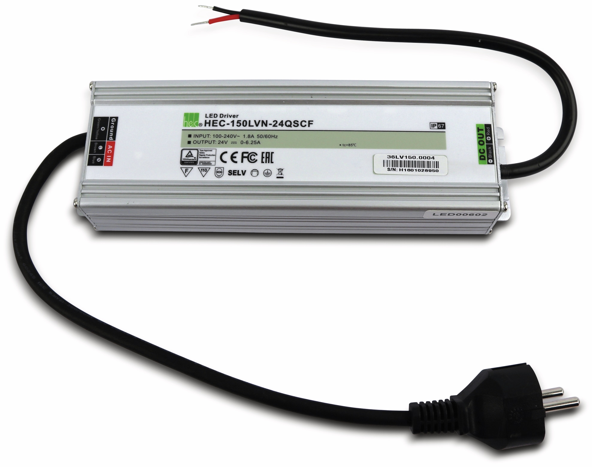 LED-Schaltnetzteil HEC-150LVN-24QSCF, 24 V-, 150 W