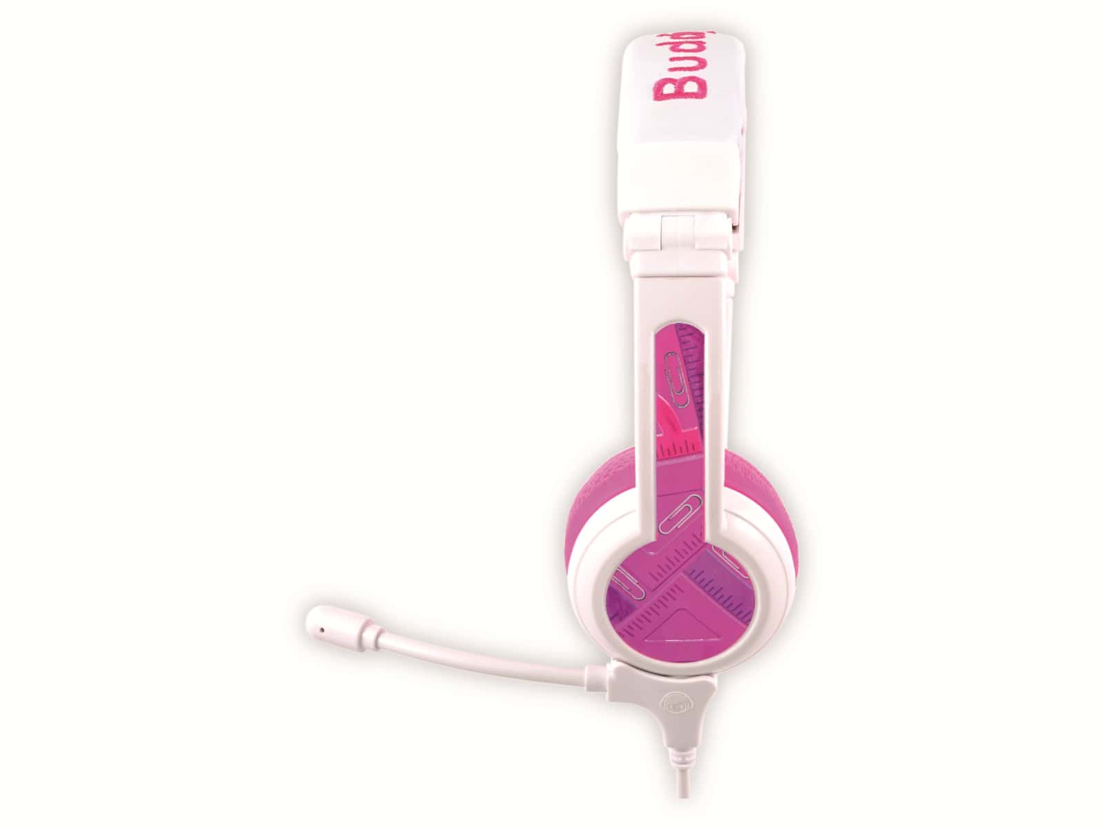 ONANOFF On-Ear Kopfhörer BuddyPhones School+, für Kinder, weiß/pink