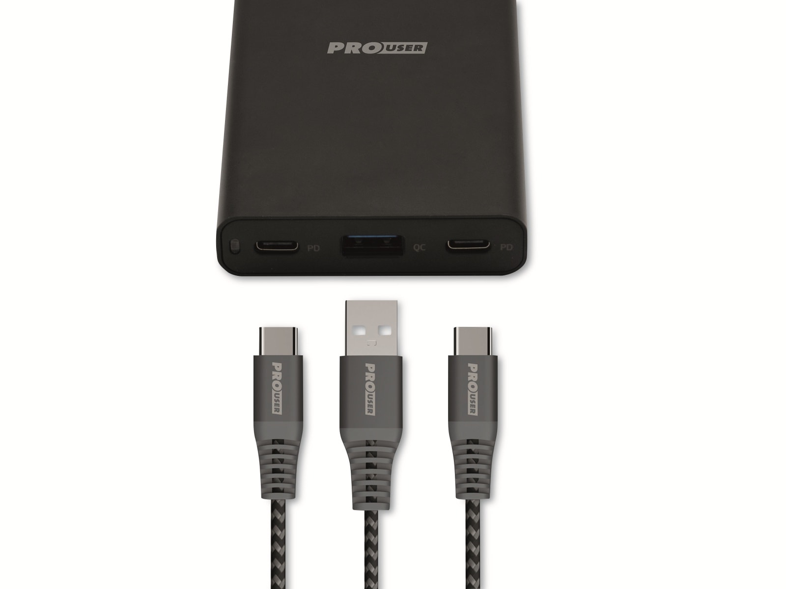 PROUSER USB-Lader PRO USER 20187, 3-fach, 60W, 2x USB-C, 1x USB-A, schwarz