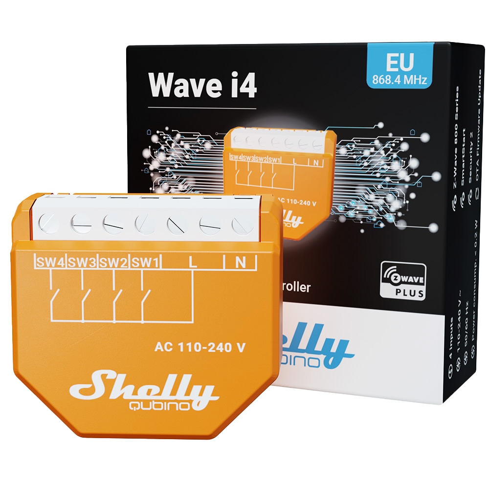 SHELLY Szenenaktivierer Wave i4, Unterputz, orange, 4 Stück