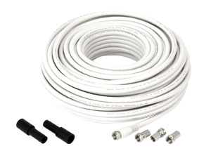 GOOBAY SAT-Anschlusskit 100dB, 20 m, 4 F-Stecker, 2 Wasserschutztüllen