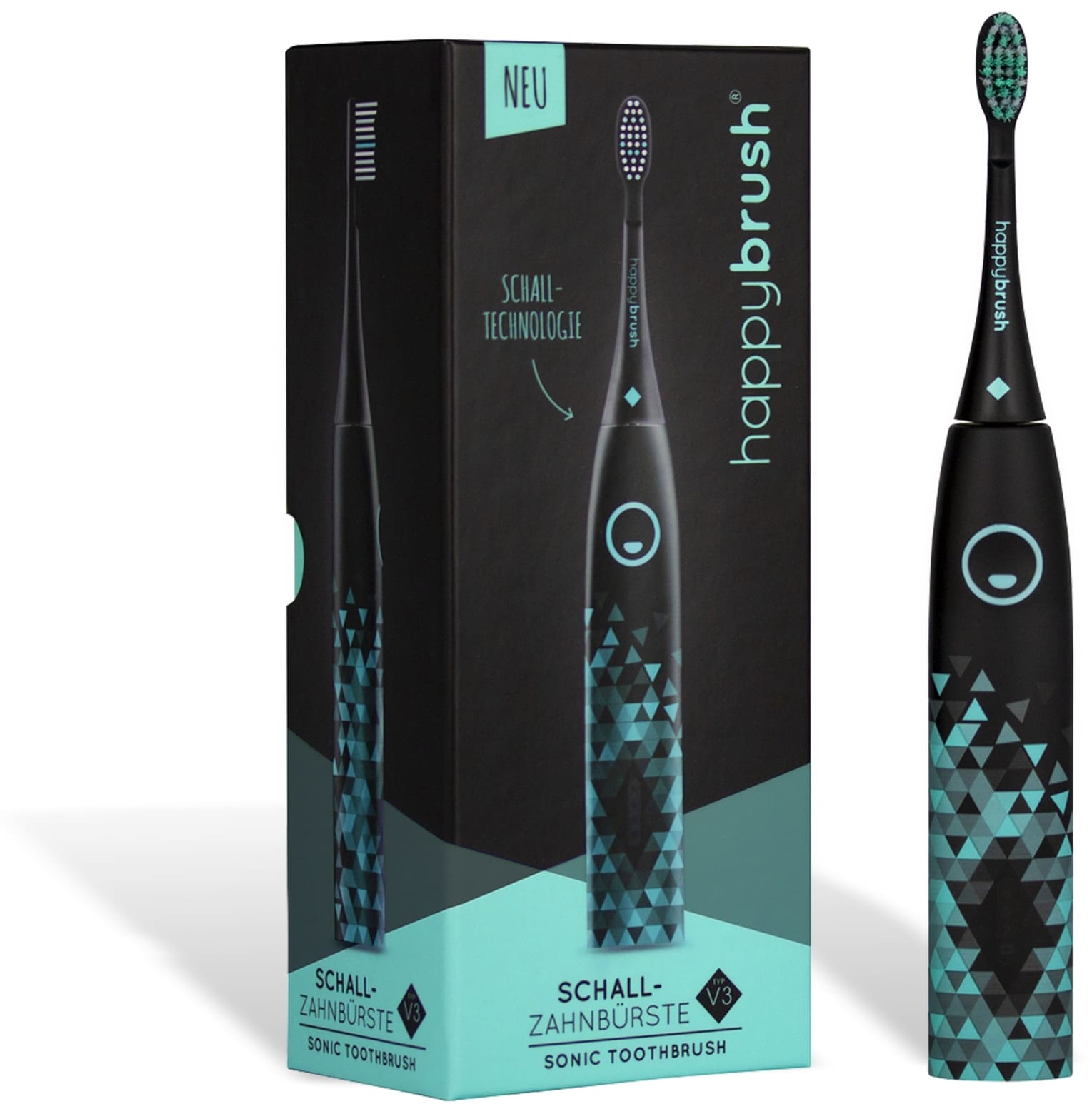 HAPPYBRUSH Elektrische Zahnbürste Vibe 3, schwarz