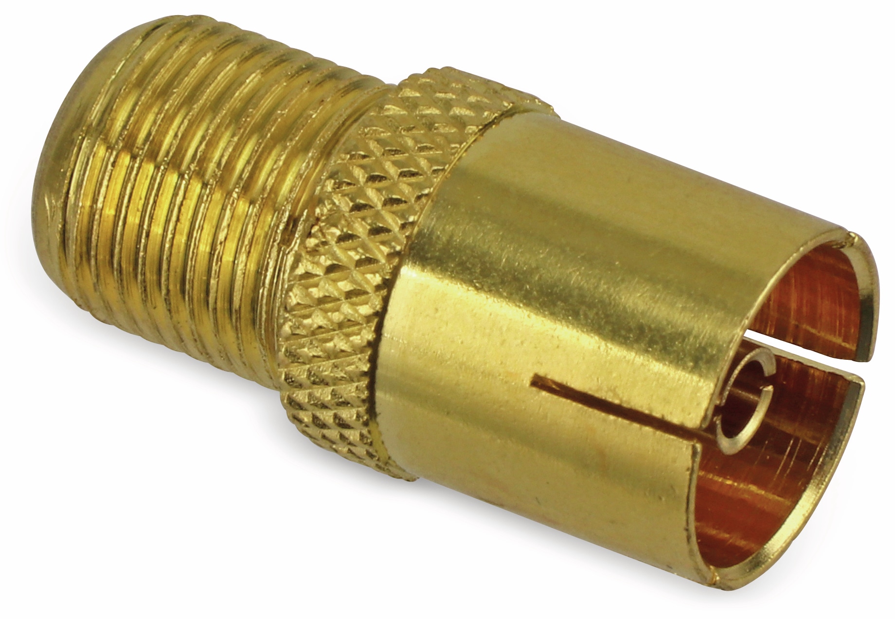 S-IMPULS F-Adapter, Koaxialkupplung/F-Kupplung, vergoldet