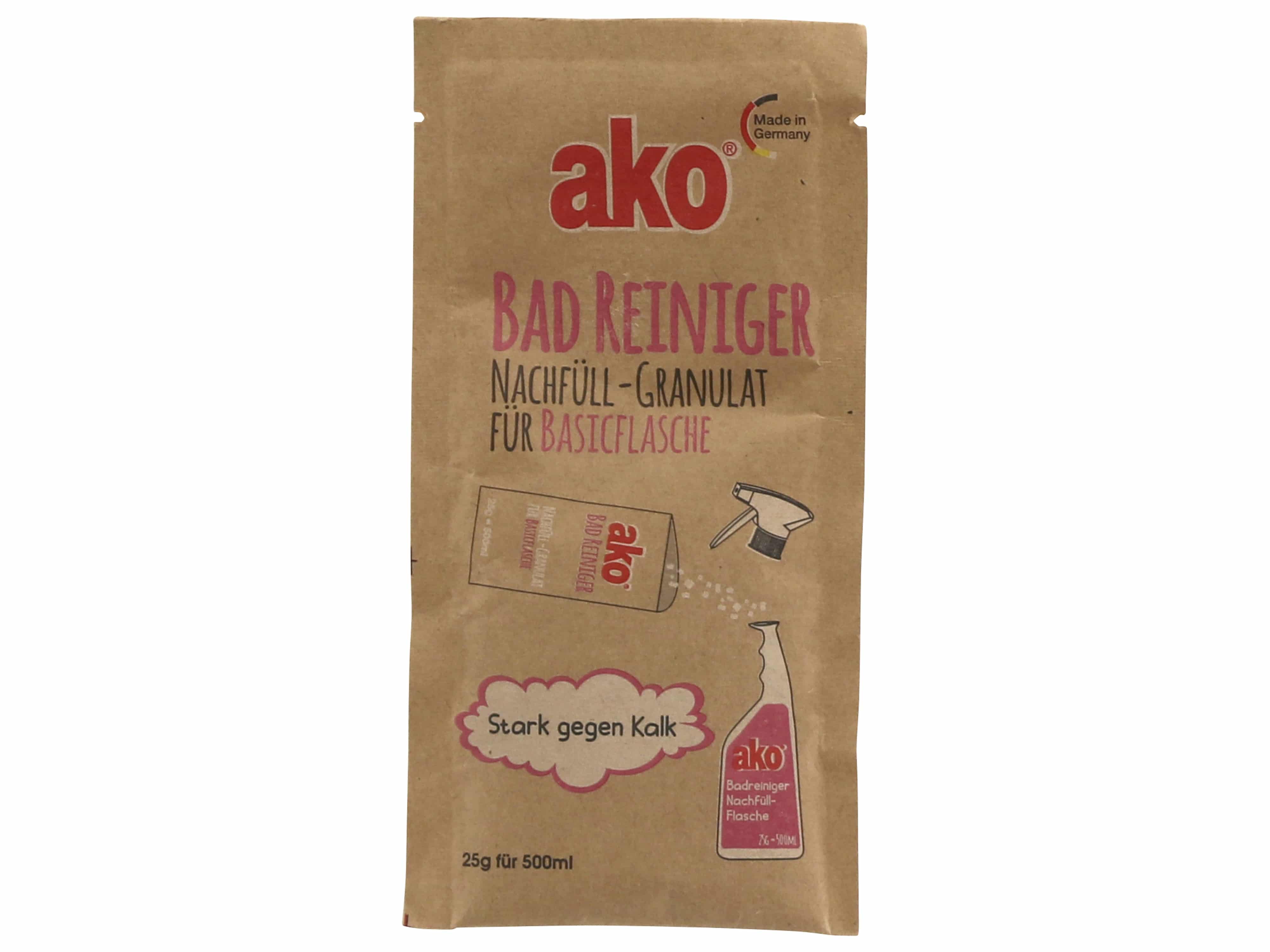 AKO Nachfüllgranulat, Bad-Reiniger, 25g für 500ml, nachhaltig