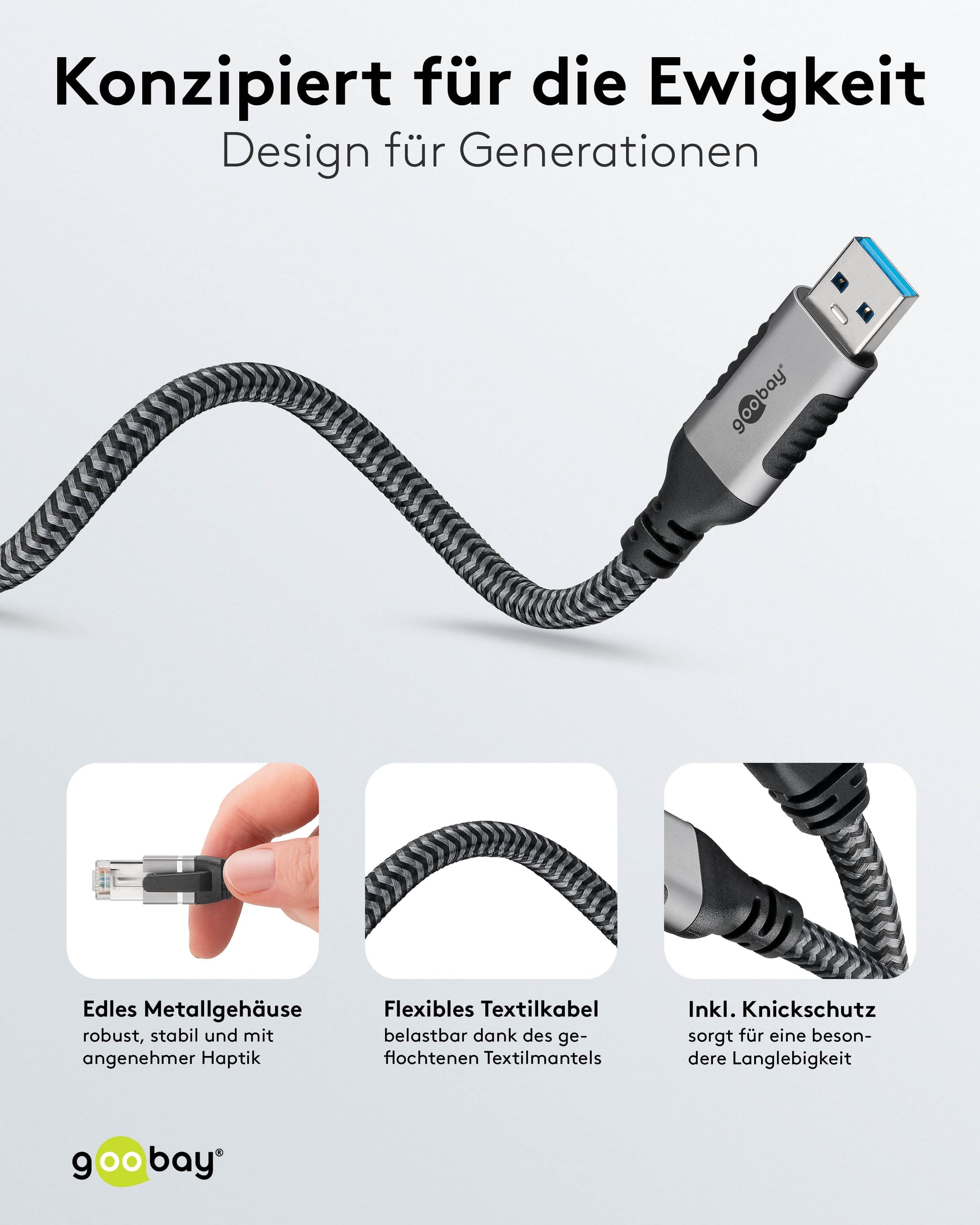 GOOBAY Ethernet-Kabel CAT6 USB-A 3.0 auf RJ45 5m