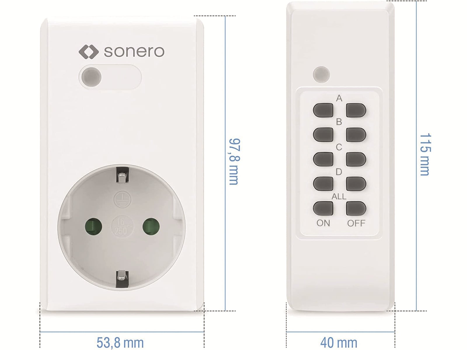 SONERO Funksteckdosen-Set S-RCS202, Indoor