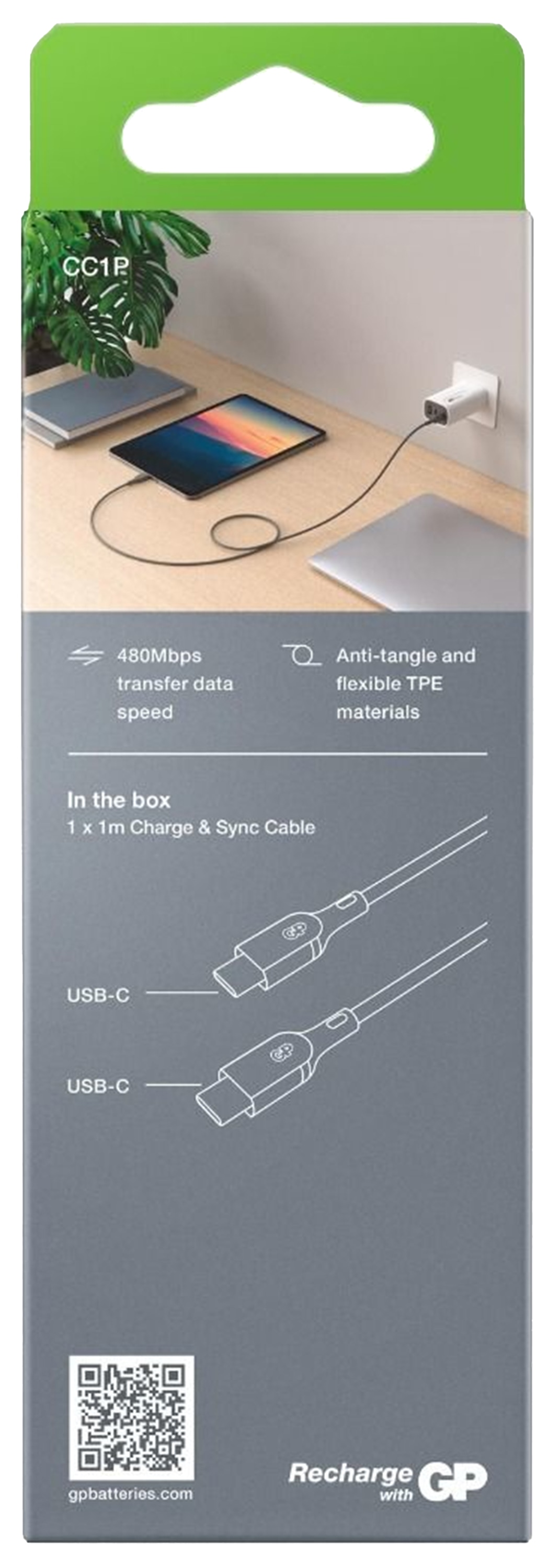 GP USB Lade-/Sync-Kabel CC1P USB-C auf USB-C