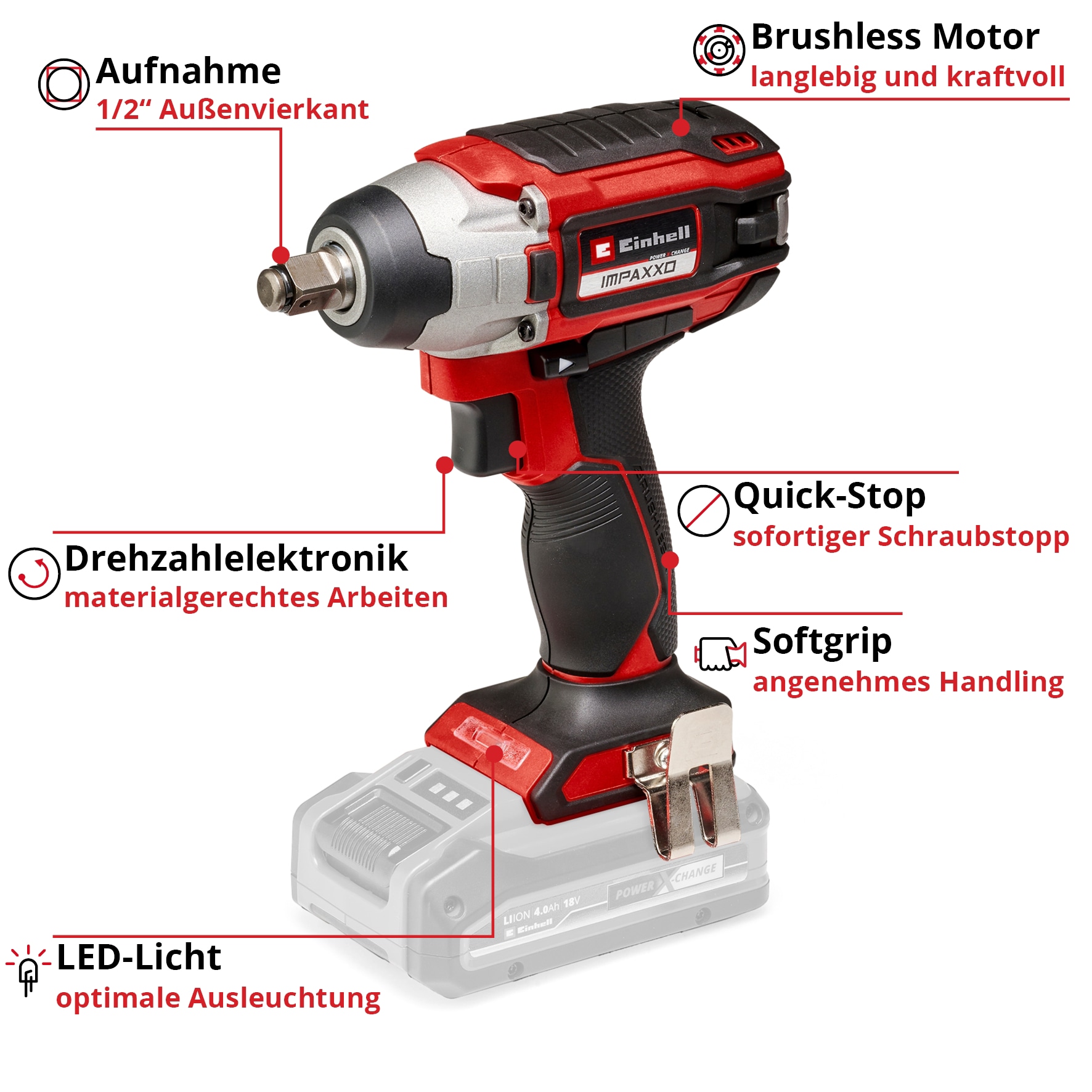 EINHELL Akku-Schlagschrauber IMPAXXO 18/230