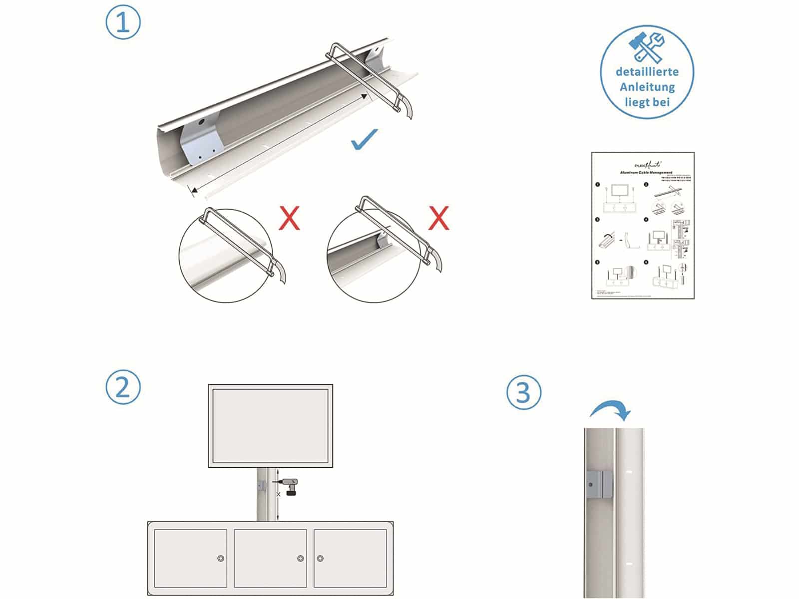 PUREMOUNTS Kabelkanal PM-CCA-050W, 50 cm, Aluminium, weiß