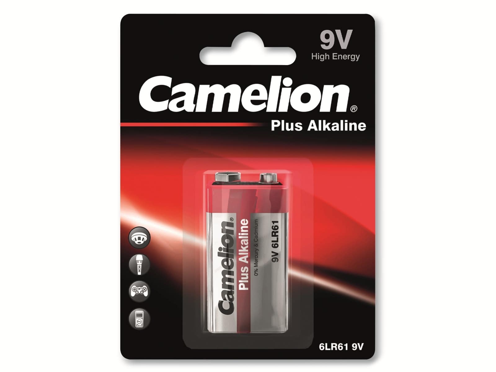 CAMELION 9V-Blockbatterie, Plus Alkaline, 1 Stück