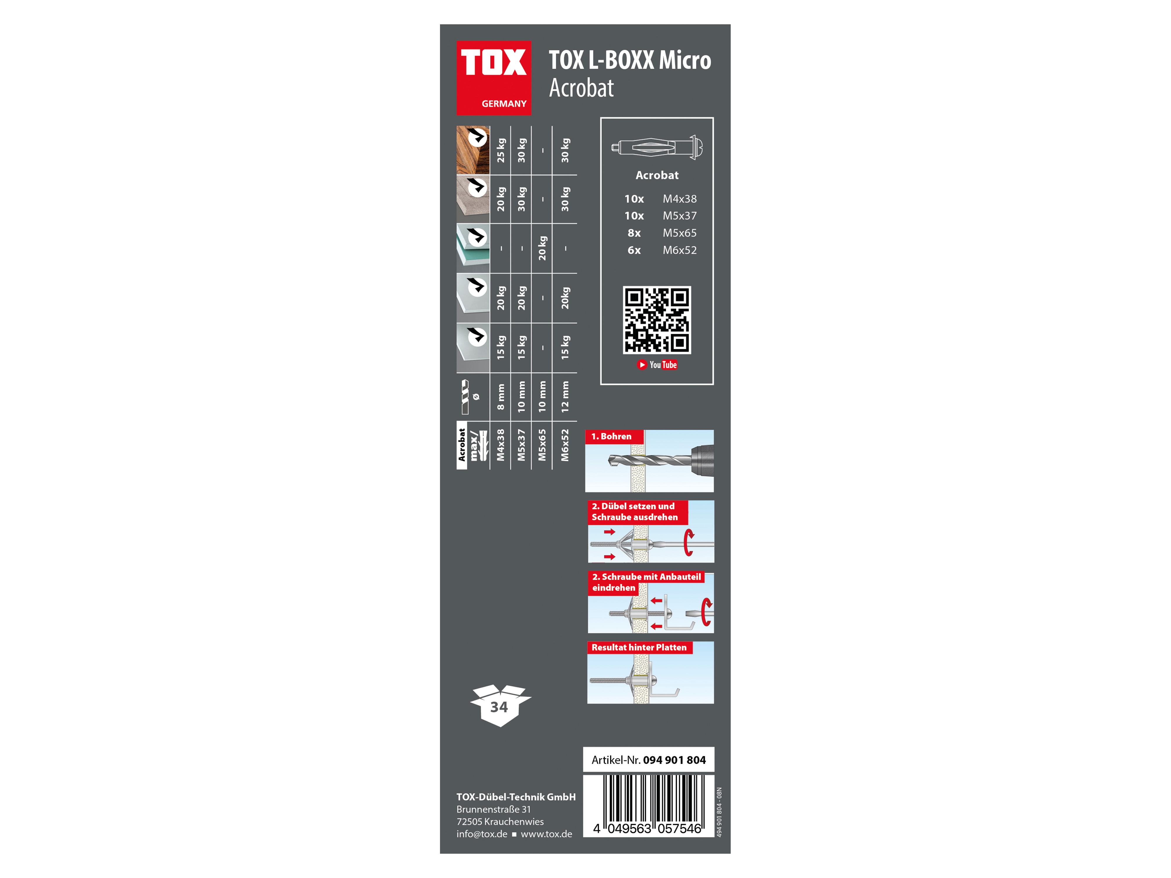 TOX L-Boxx Micro Acrobat, 34-teilig