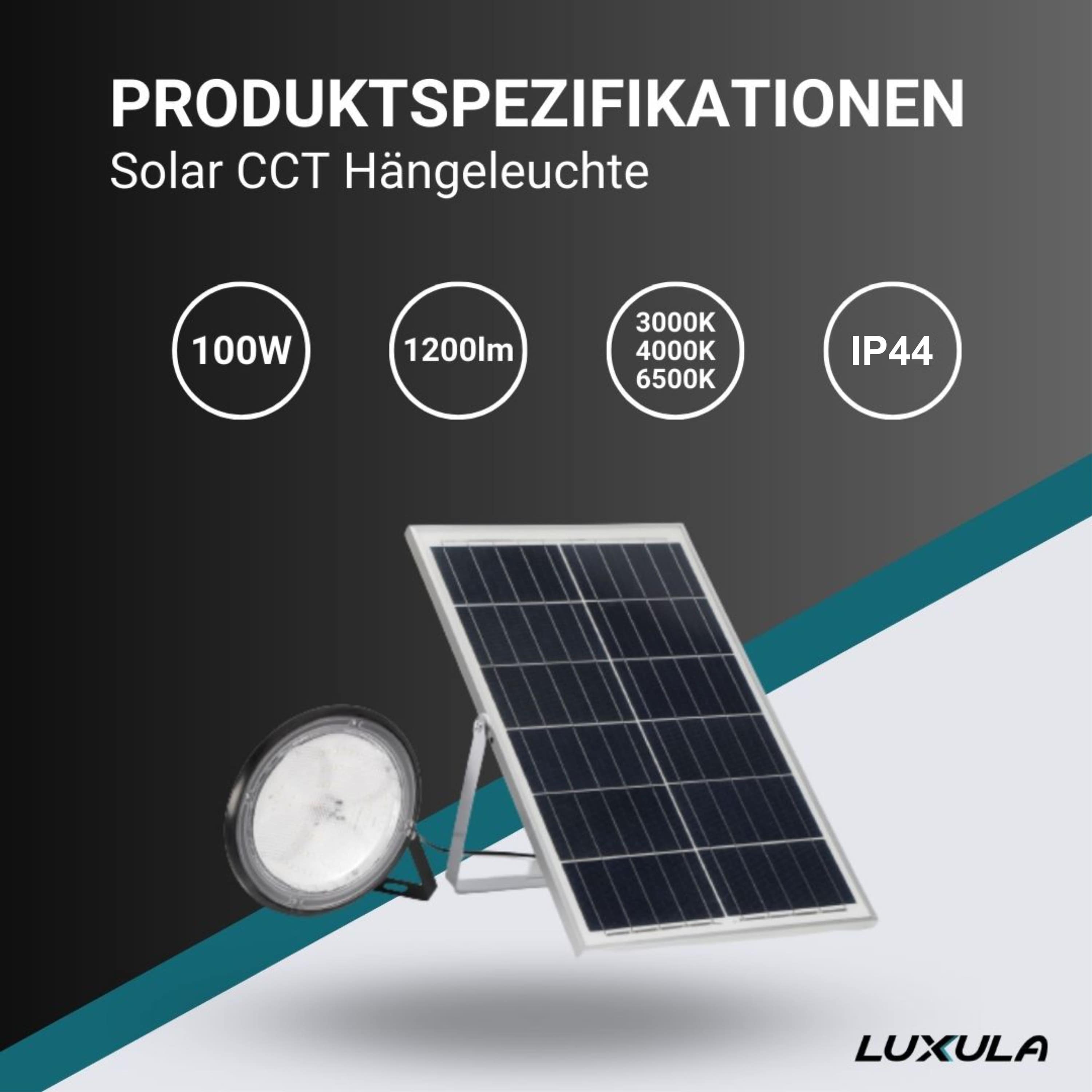 LUXULA Solar LED-Hängeleuchten-CCT, 100 W, 1200 lm