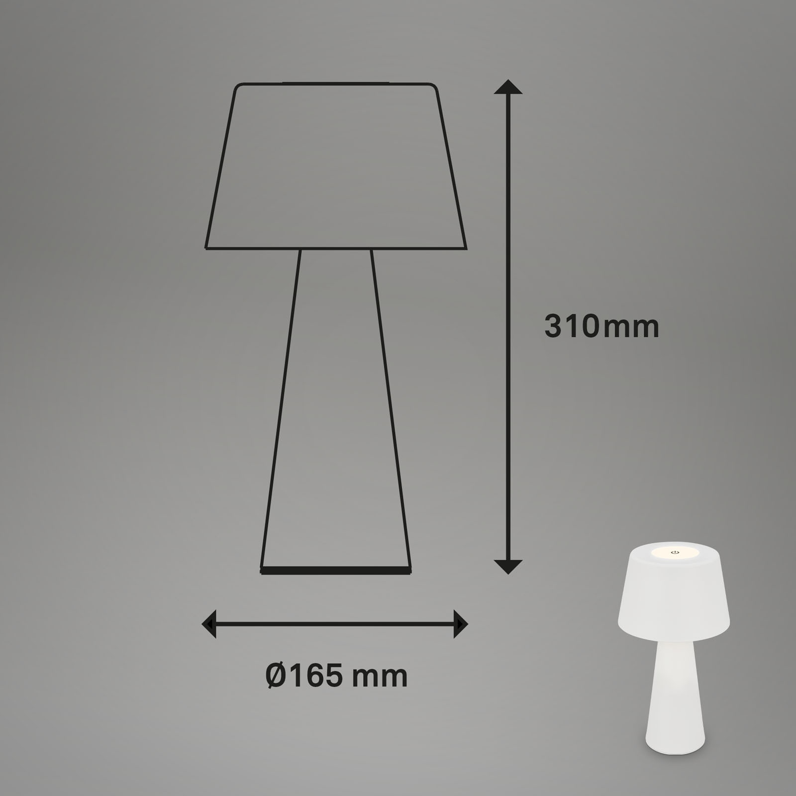 BRILONER LED-Akku-Tischleuchte 7437016 weiß, 3,5W, 400lm, 3000K, IP44