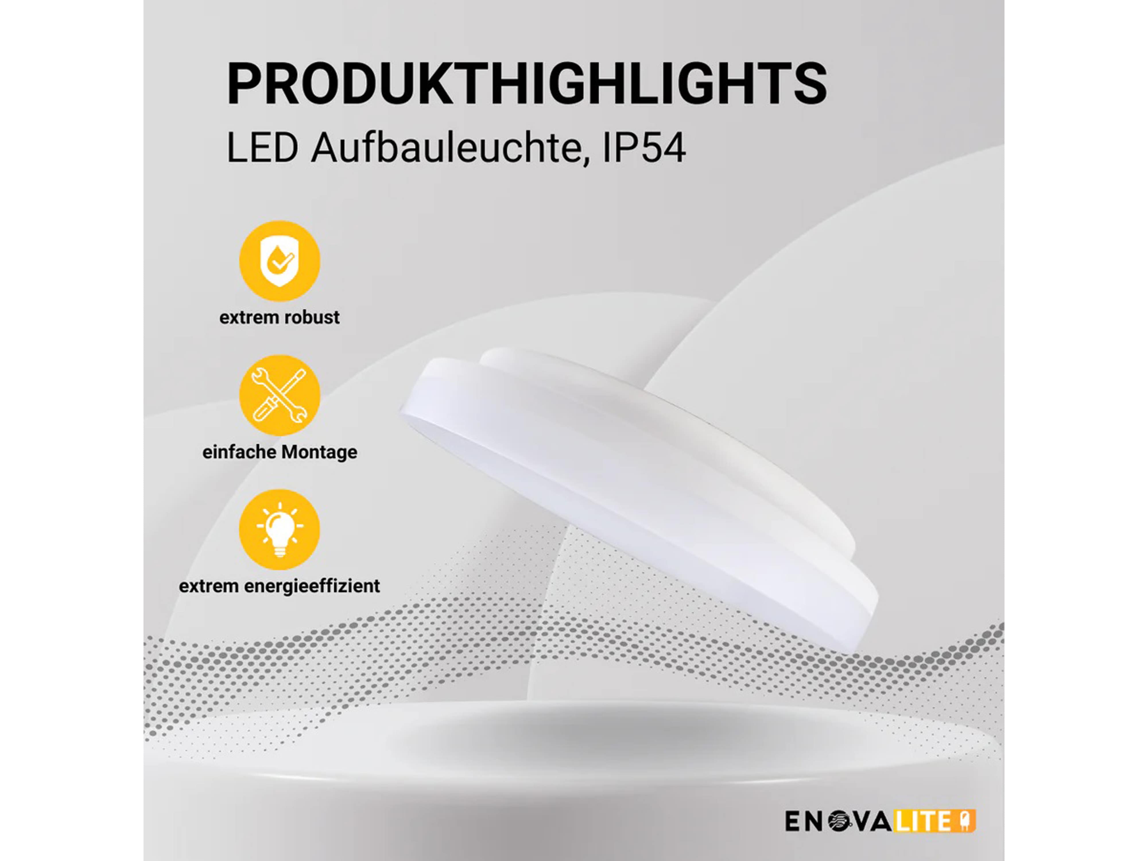 ENOVALITE LED-Deckenleuchte, EEK: F, 30W, 3225lm, 4000K, Ø330mm