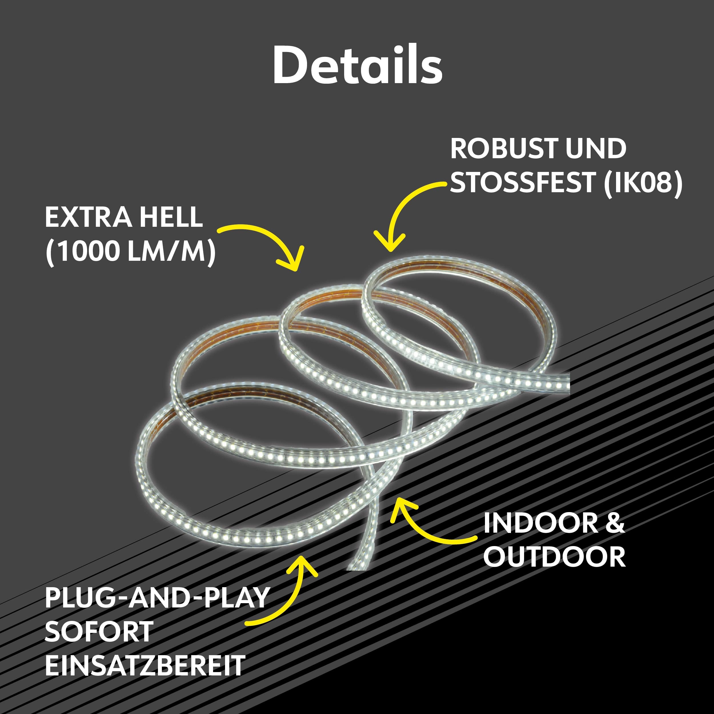 MÜLLER-LICHT LED-Power Stripe 21600028, 25m, 10W, 1000lm, 6500K