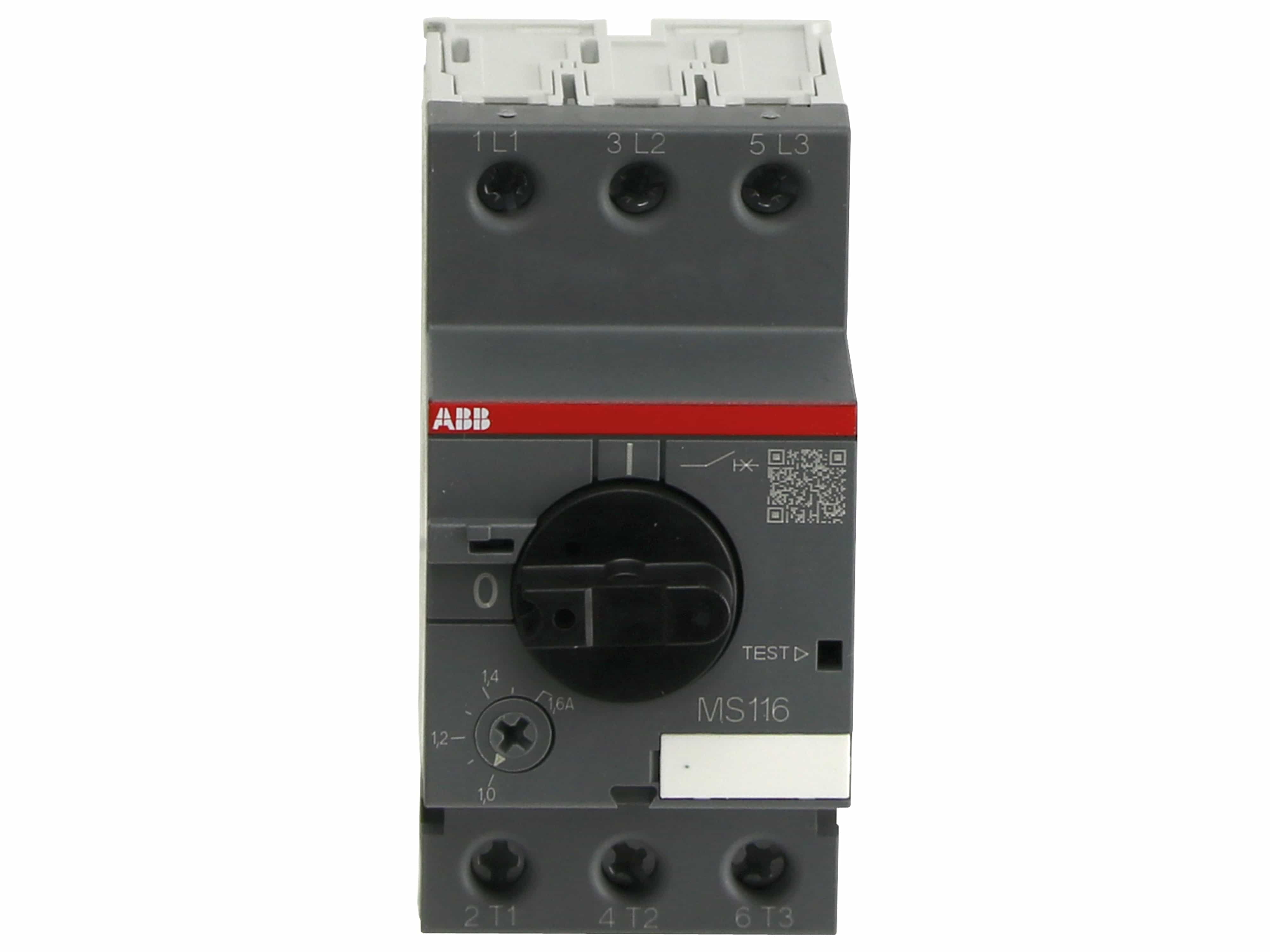 ABB Motorschutzschalter MS116-1.6, Auslöseklasse 10 A, 1.0...1.6 A