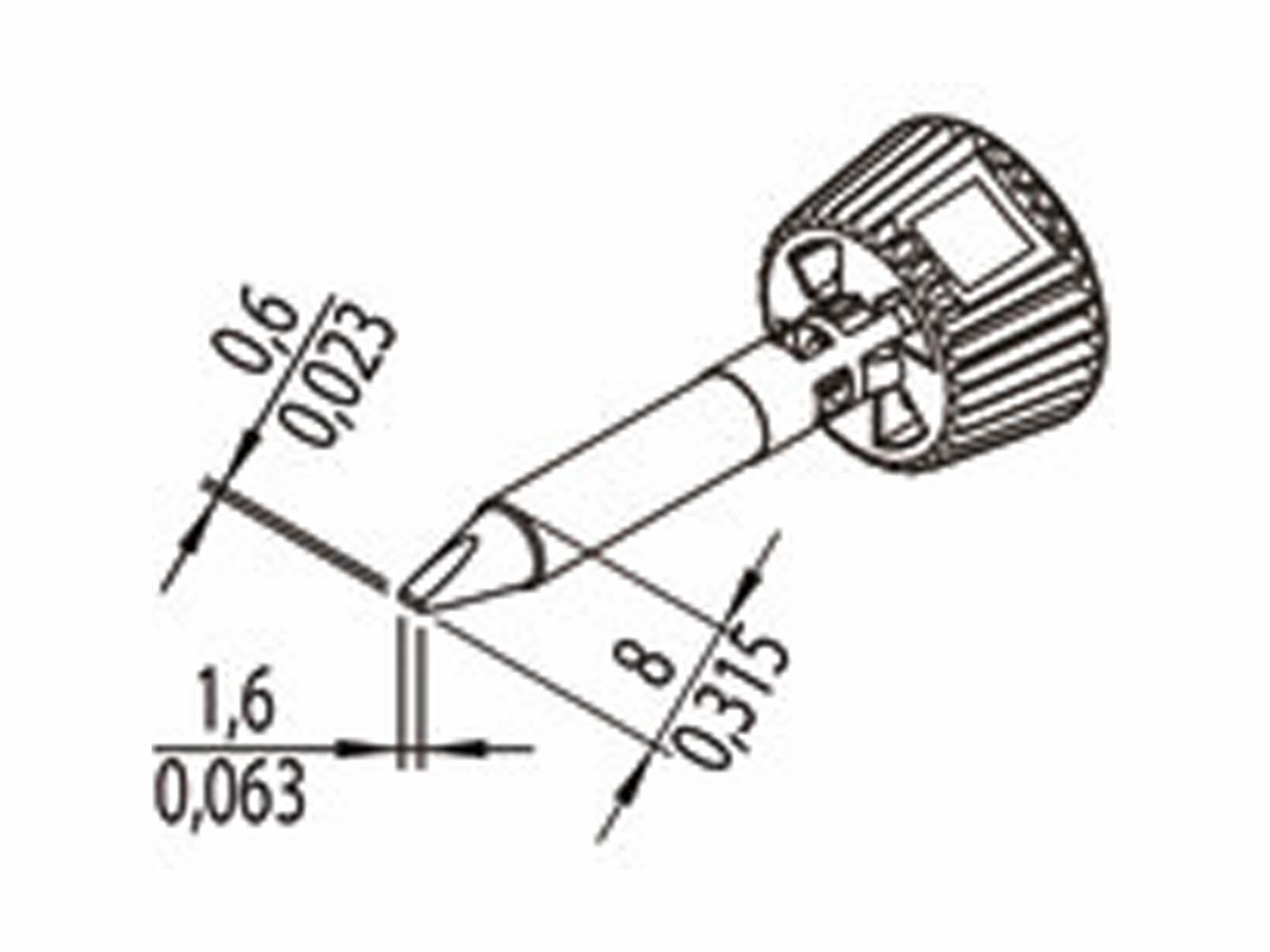 ERSA Lötspitze, 0142CDLF16/SB, meißelförmig, 1,6 mm