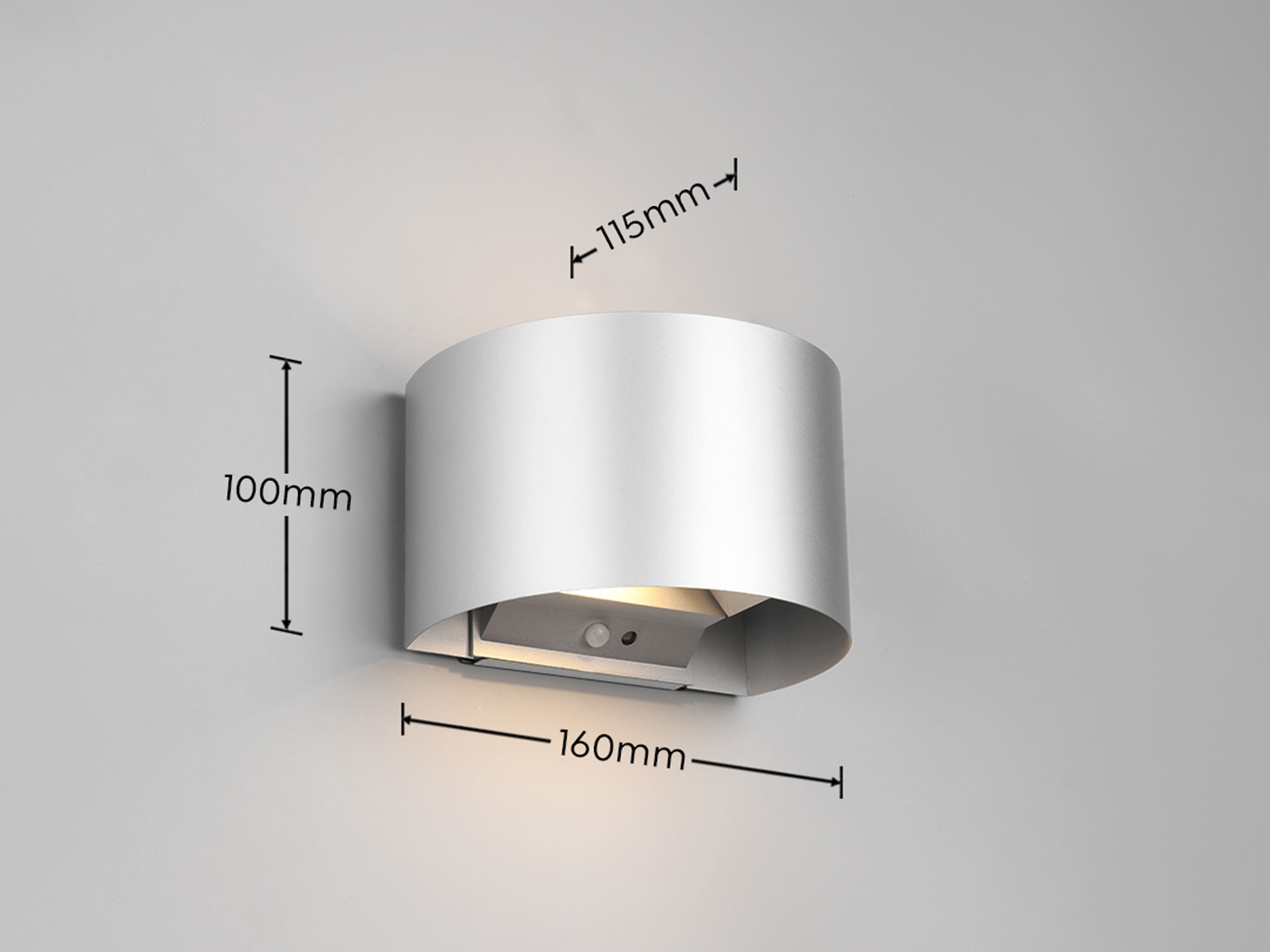 REALITY LED-Akku-Wandleuchte Talent R27769187 titanfarbig, IP 44, 2 x 0,5 W, 100 lm, 3000 K,