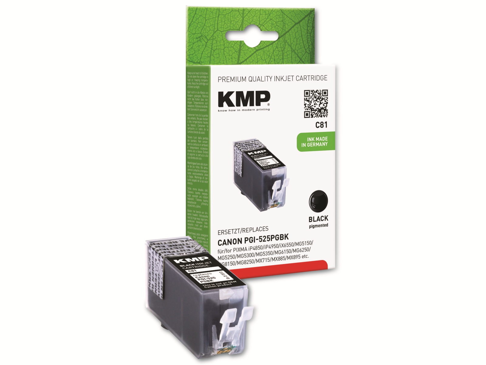 KMP Tintenpatrone kompatibel für Canon PGI-525PGBK, schwarz