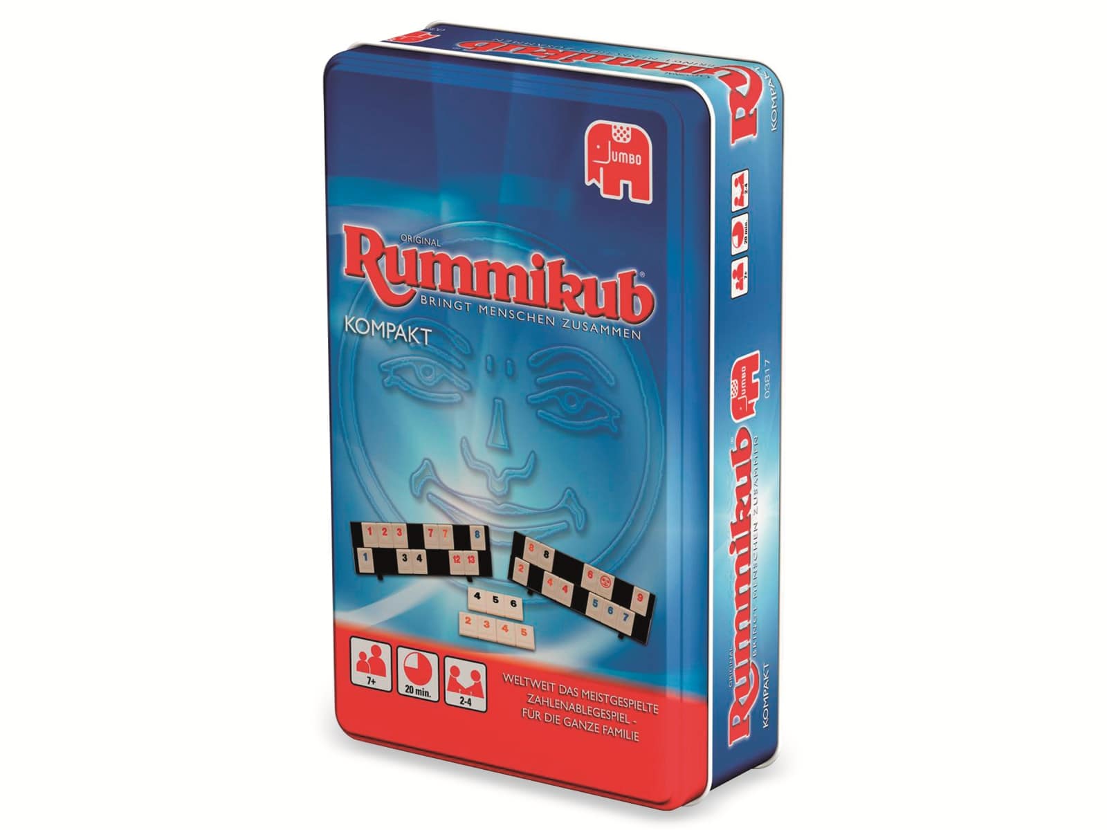 JUMBO Spiele Familienspiel, 3817, Original Rummikub Kompakt in Metalldose