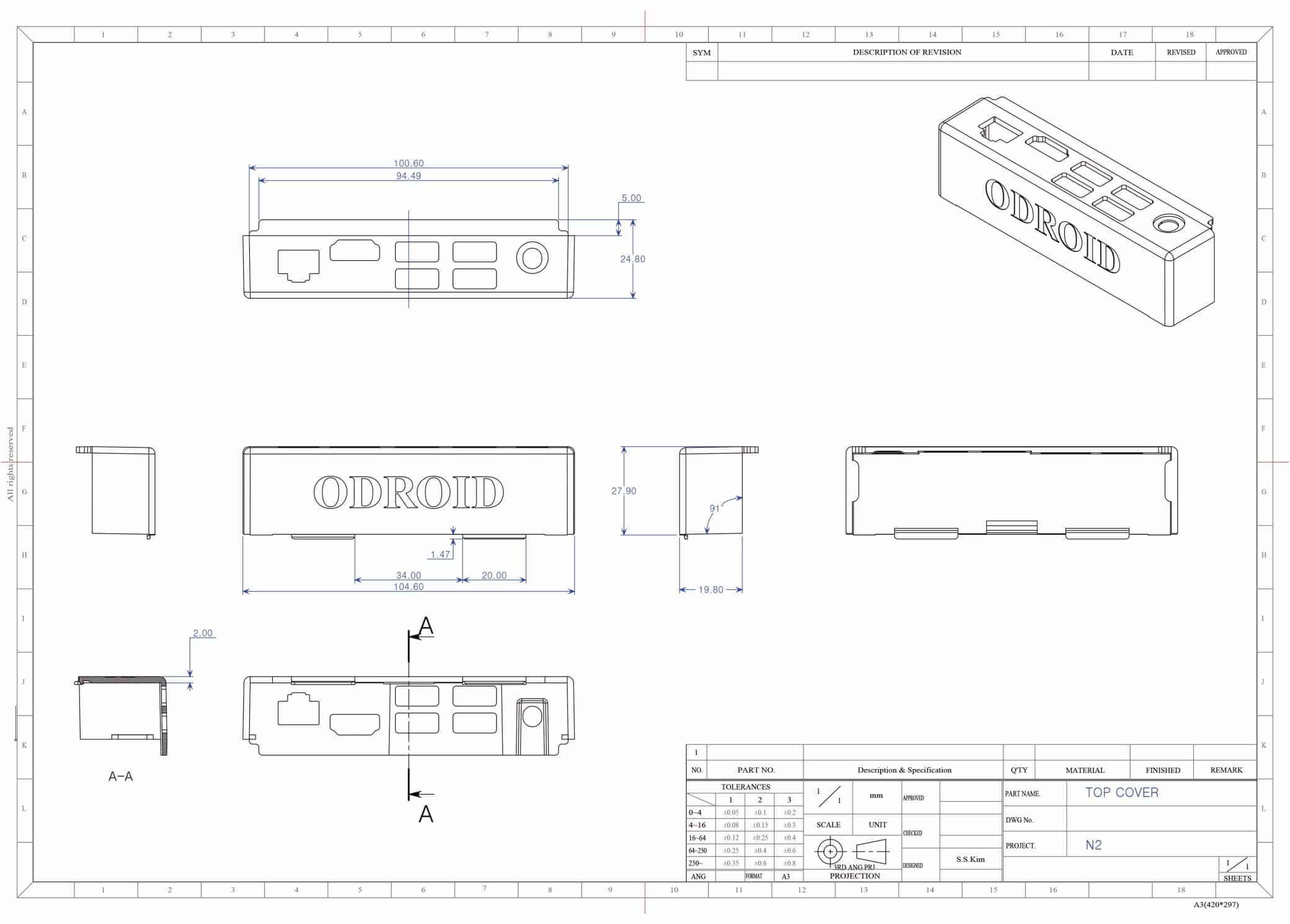 ODROID-N2 Gehäuse transparent - schwarz