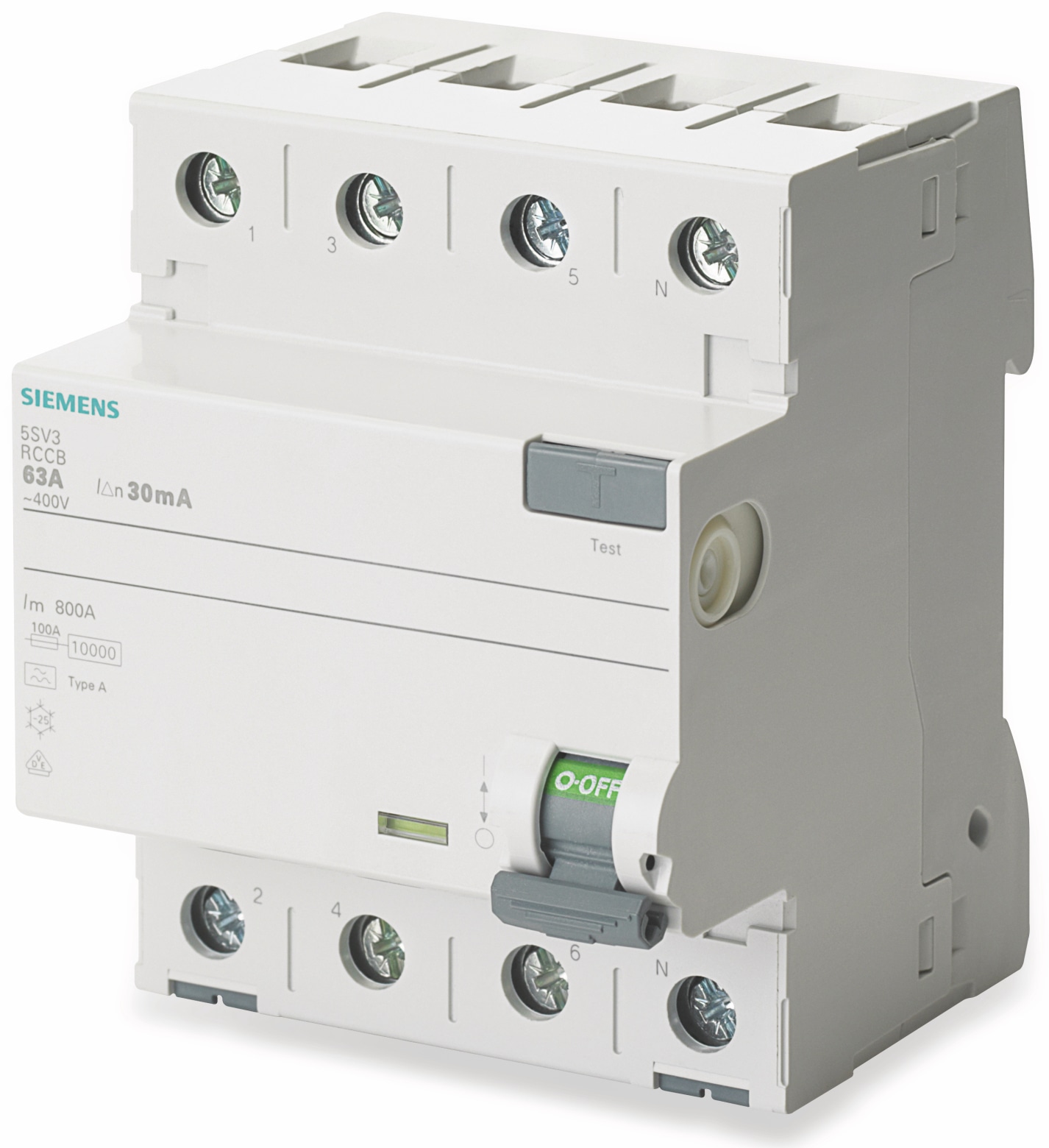 SIEMENS Fehlerstrom-Schutzschalter 5SV3346-6, 63 A