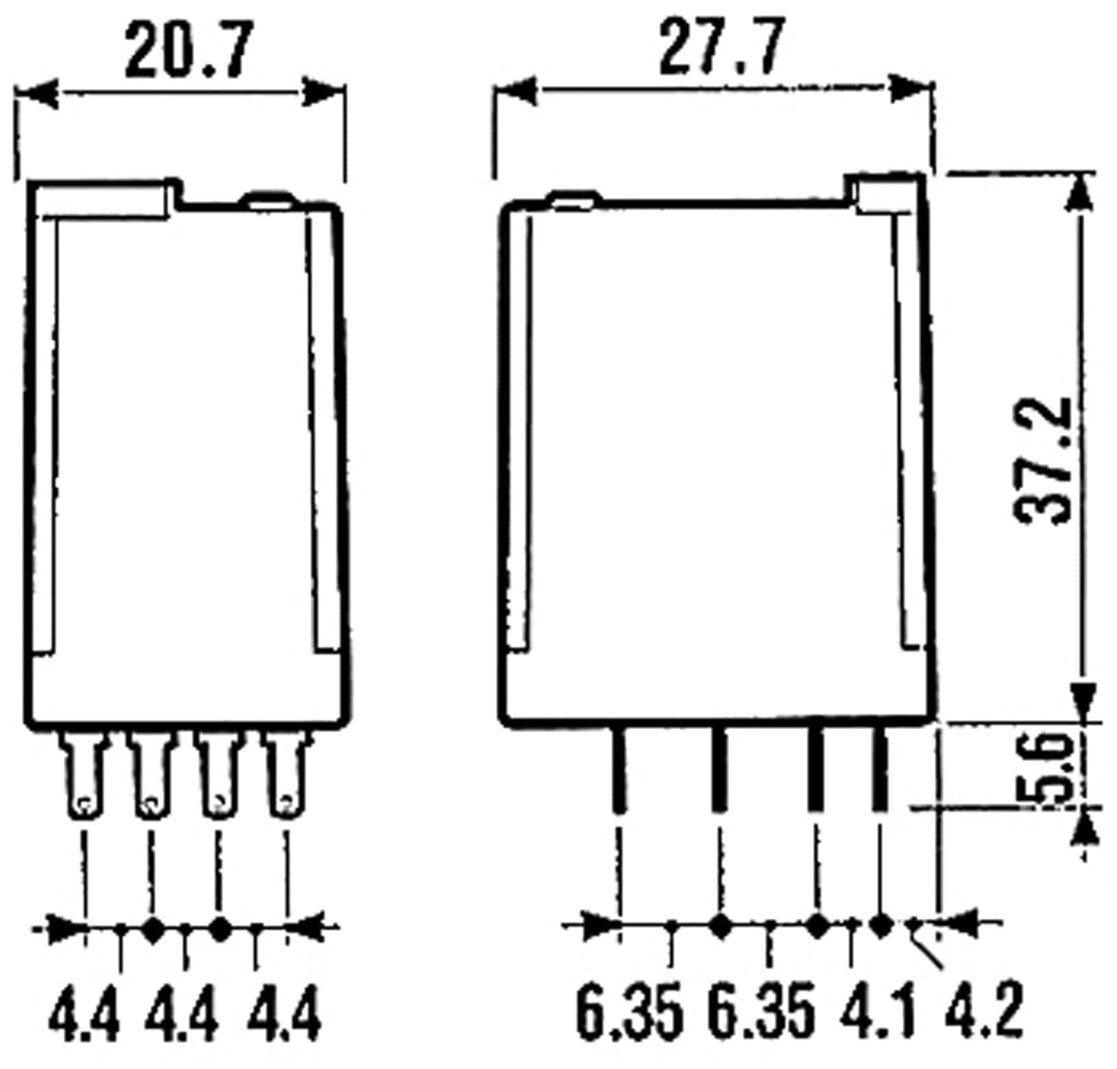 FINDER Relais F 55.34, 12 V-, 4xUM, 7 A