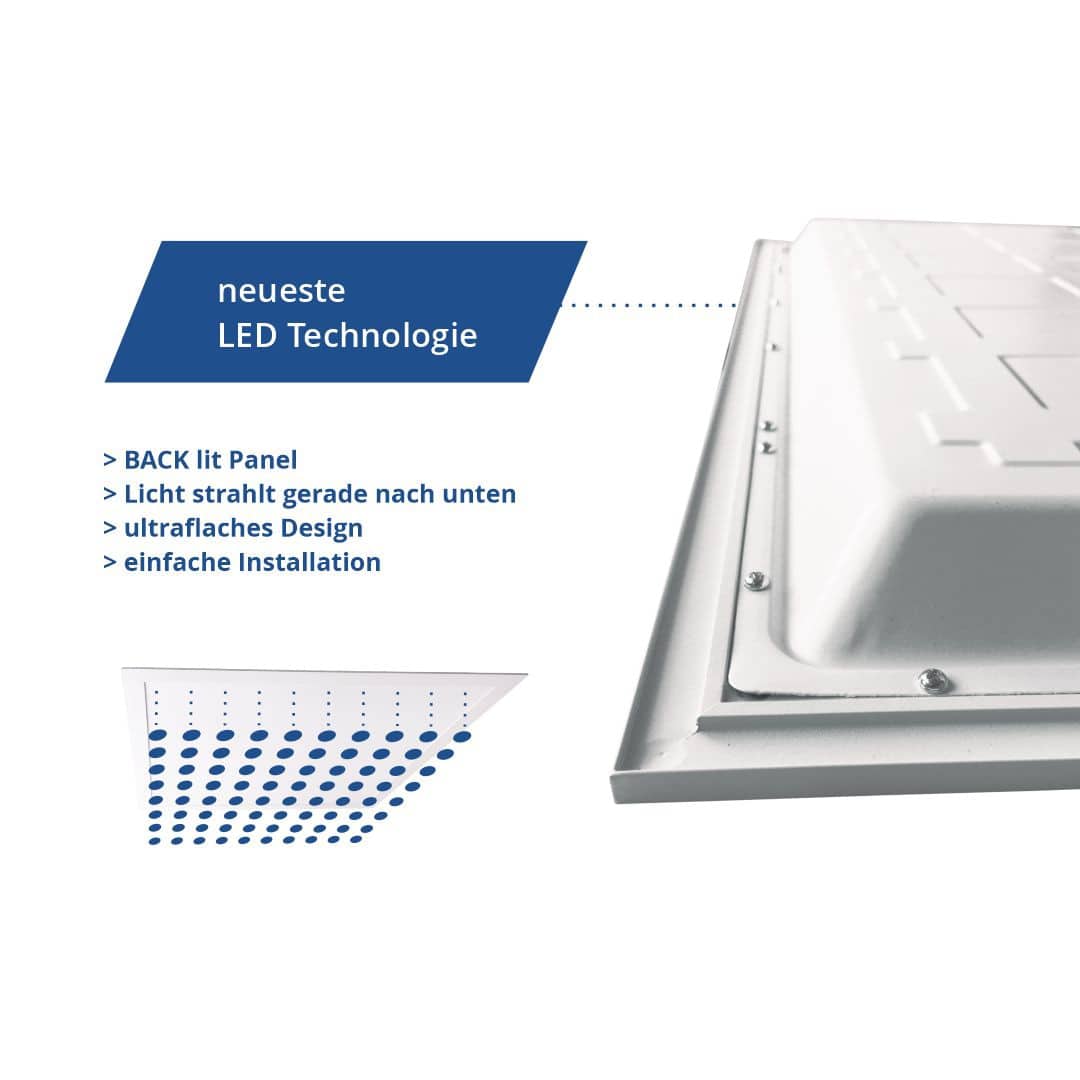 LUXULA LED-Panel, 36 W, 3600 lm, CCT, EEK: F, 620x620 mm, Backlit, 3000-6000 K