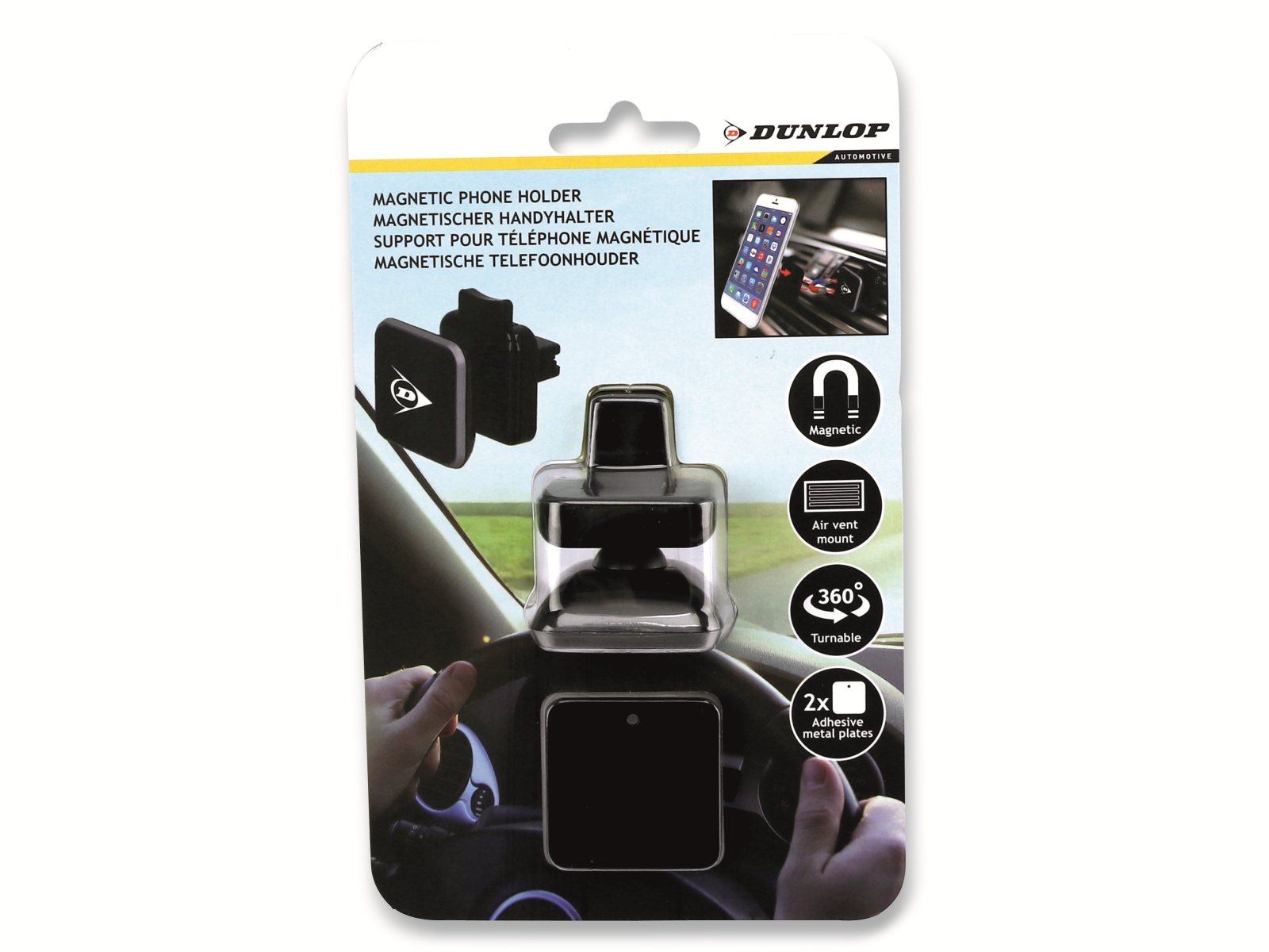 DUNLOP Magnetischer Smartphonehalter KFZ, eckig