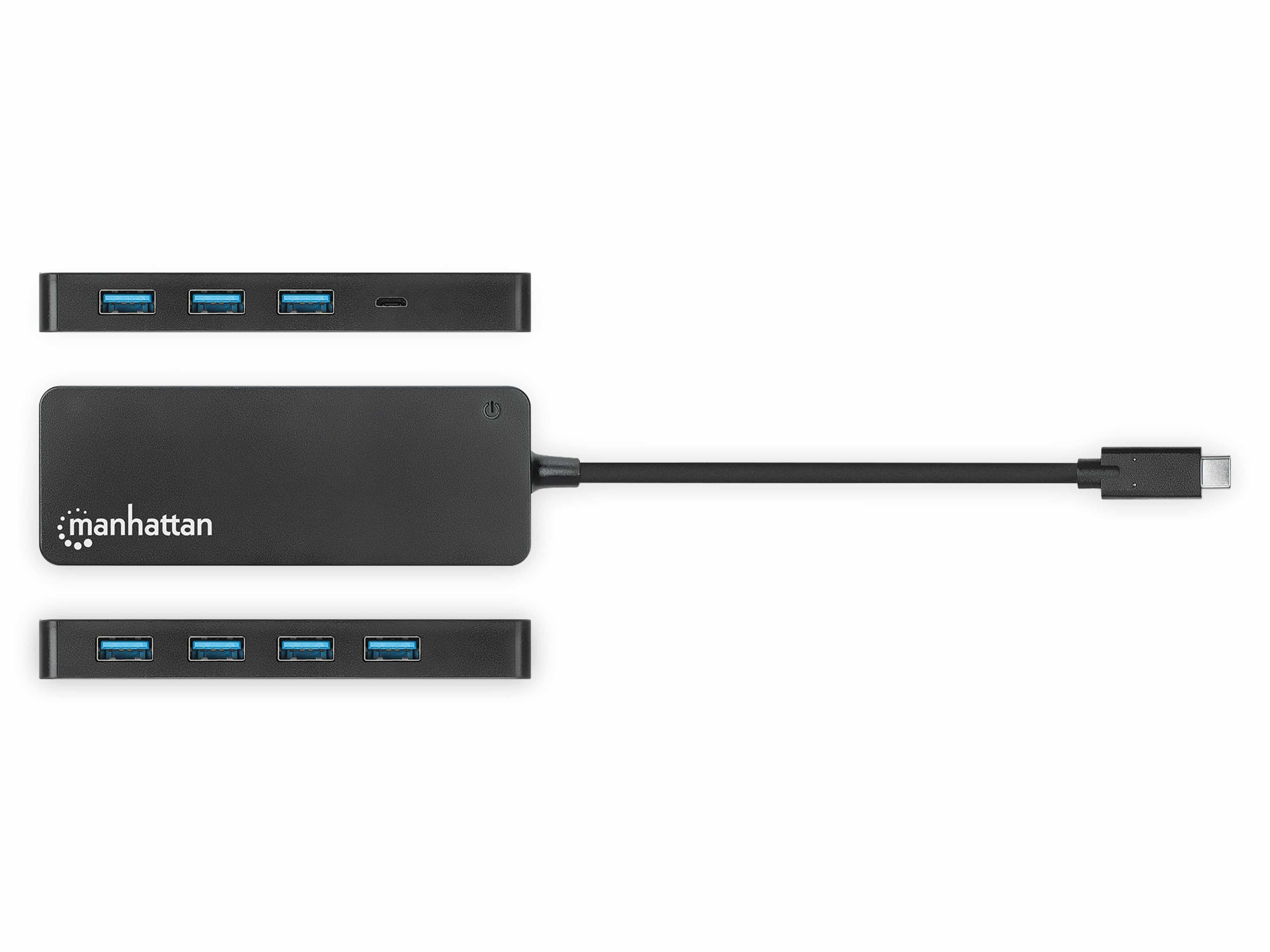 MANHATTAN USB 3.2 Hub, 7-Port, 1 Typ-C, schwarz