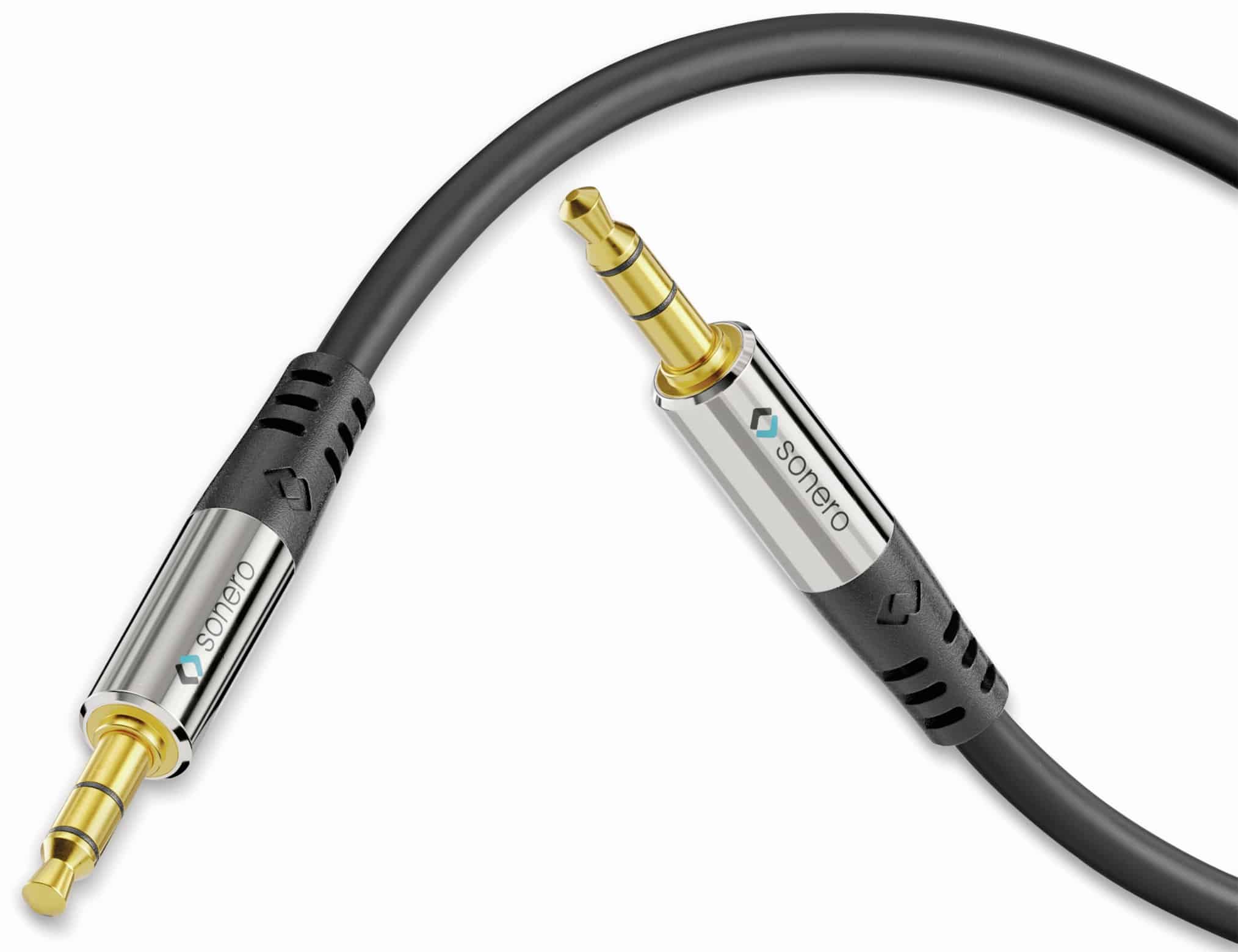 SONERO Klinkenkabel 3,5 mm, Stereo, 2 m, schwarz