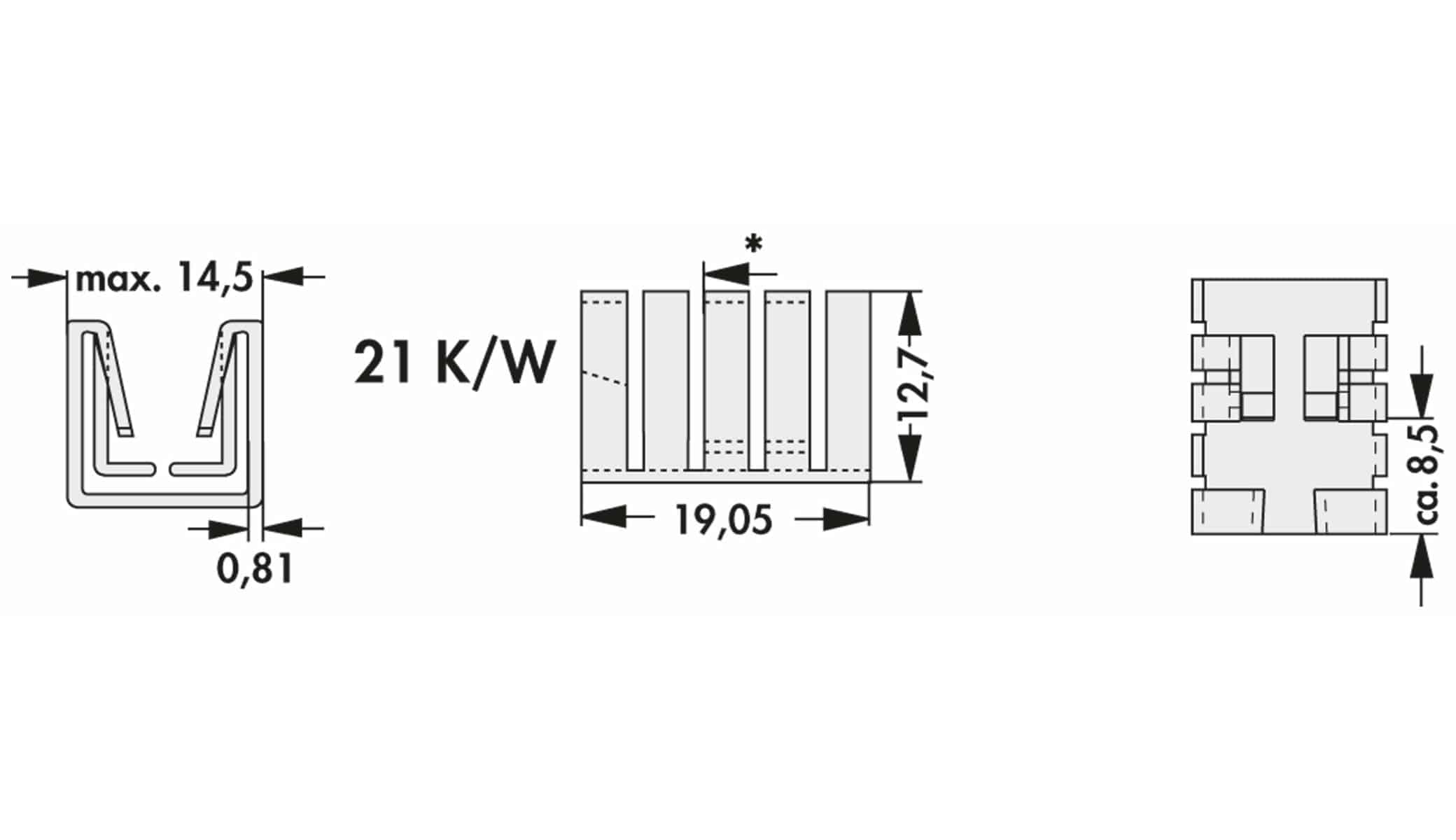 FISCHER ELEKTRONIK Kühlkörper, FK 237 SA220 O, Fingerkühlkörper, schwarz, Aluminium