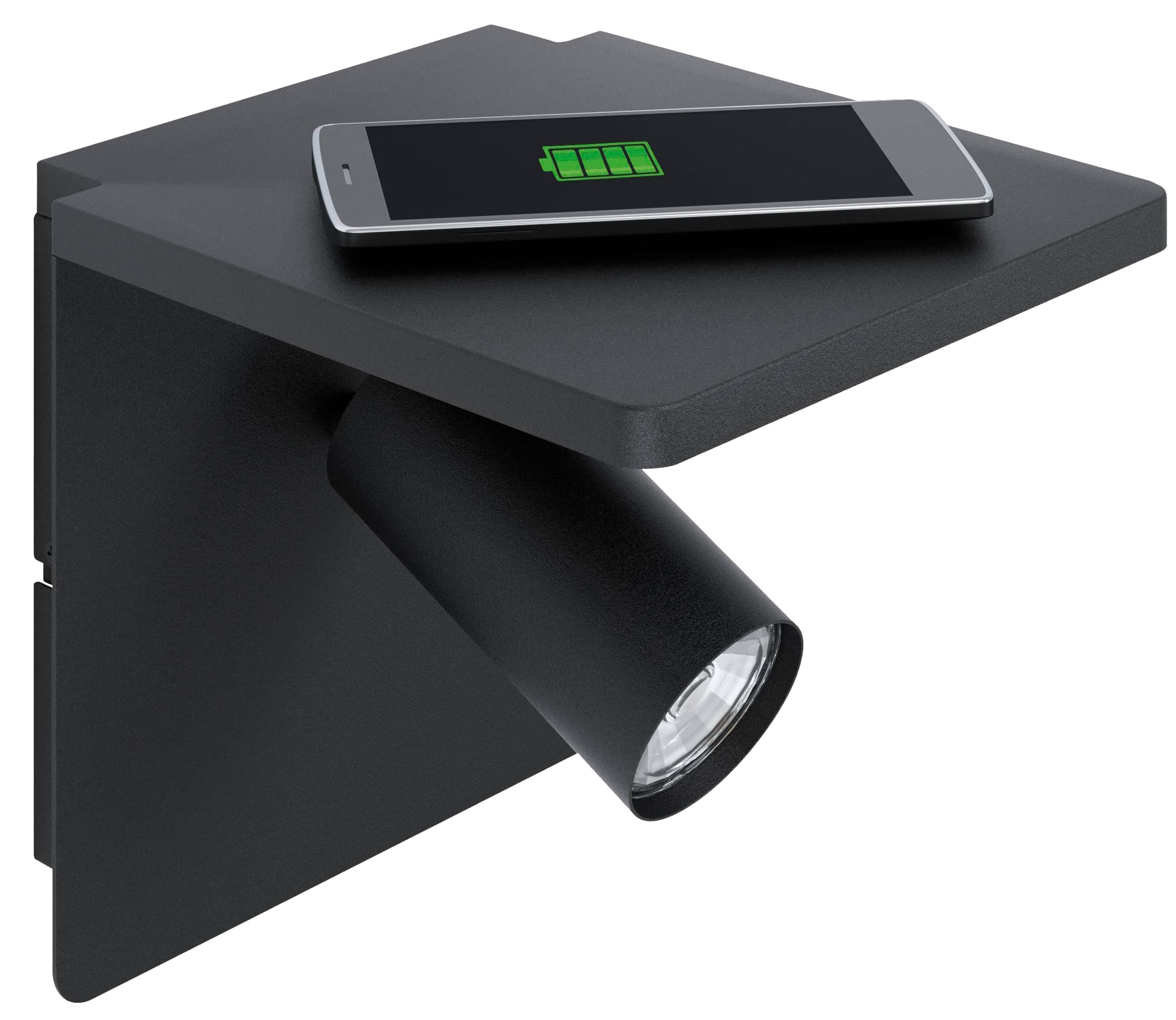 EGLO LED-Wandleuchte Ciglie, 98263 schwarz, 4,5 W, 3000 K, QI-charger