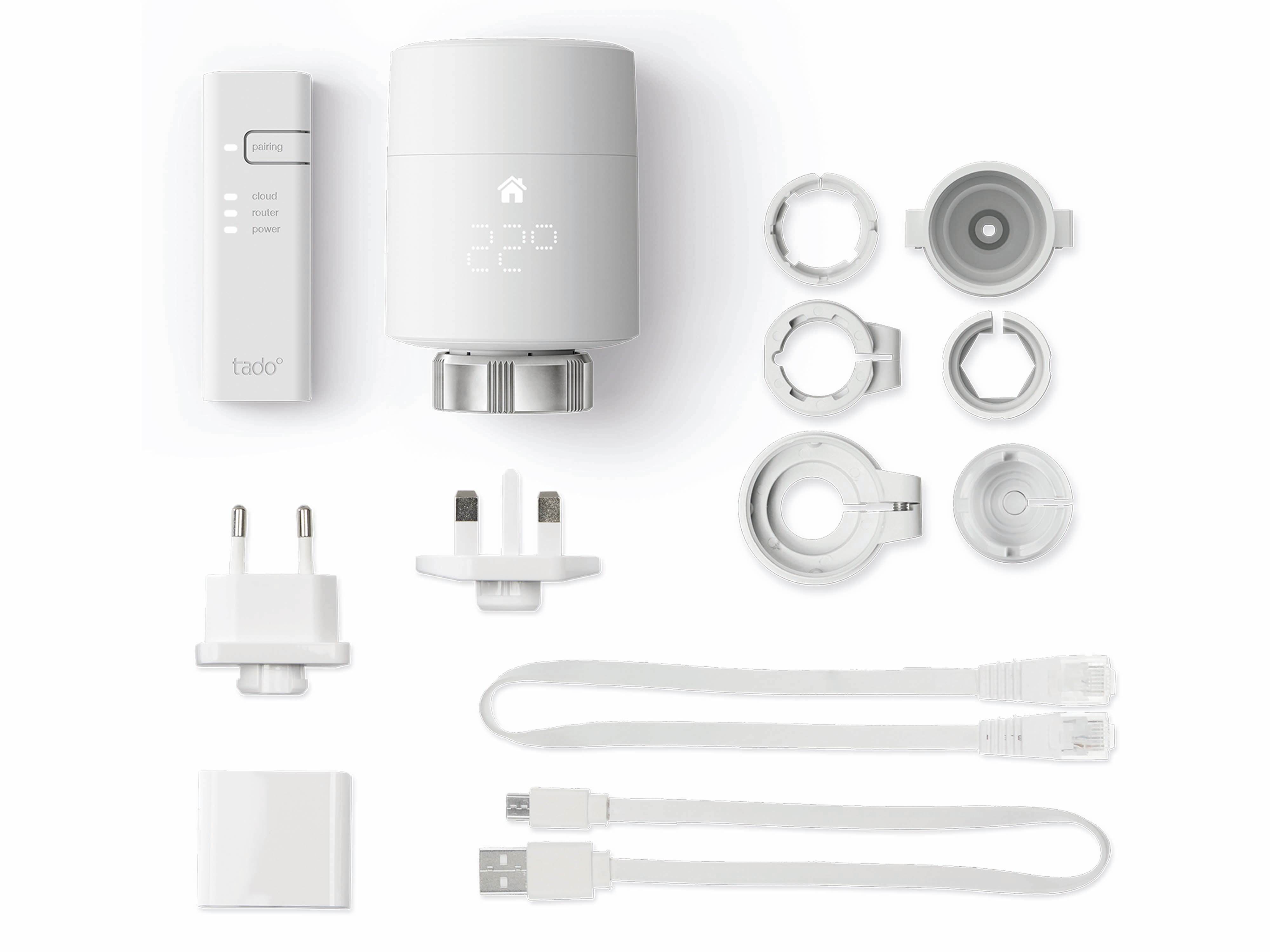 TADO Starter Kit Smartes Heizkörper-Thermostat V3+, inkl. 1 Bridge