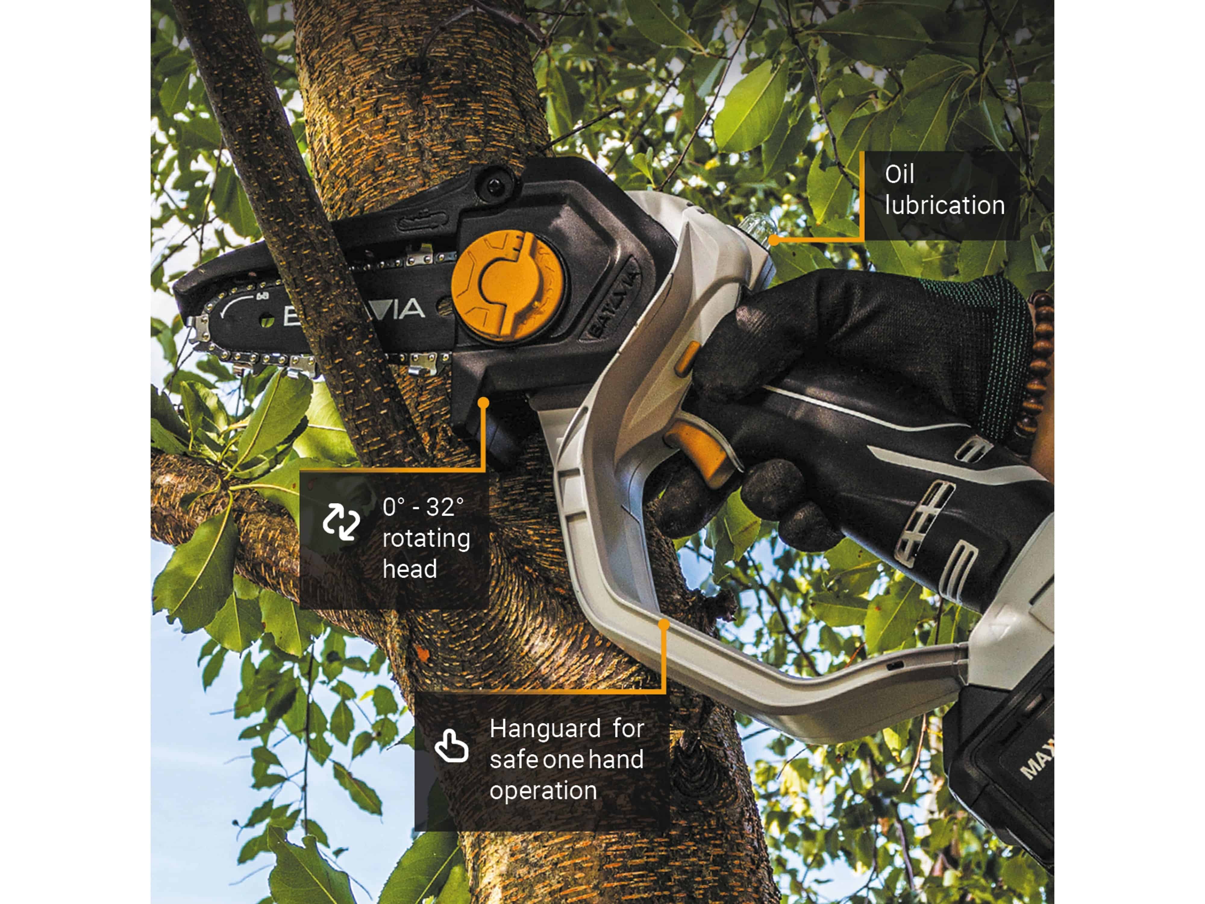 BATAVIA Nexxsaw V3.1 Akku-Einhand-Kettensäge Set, 2 Ah