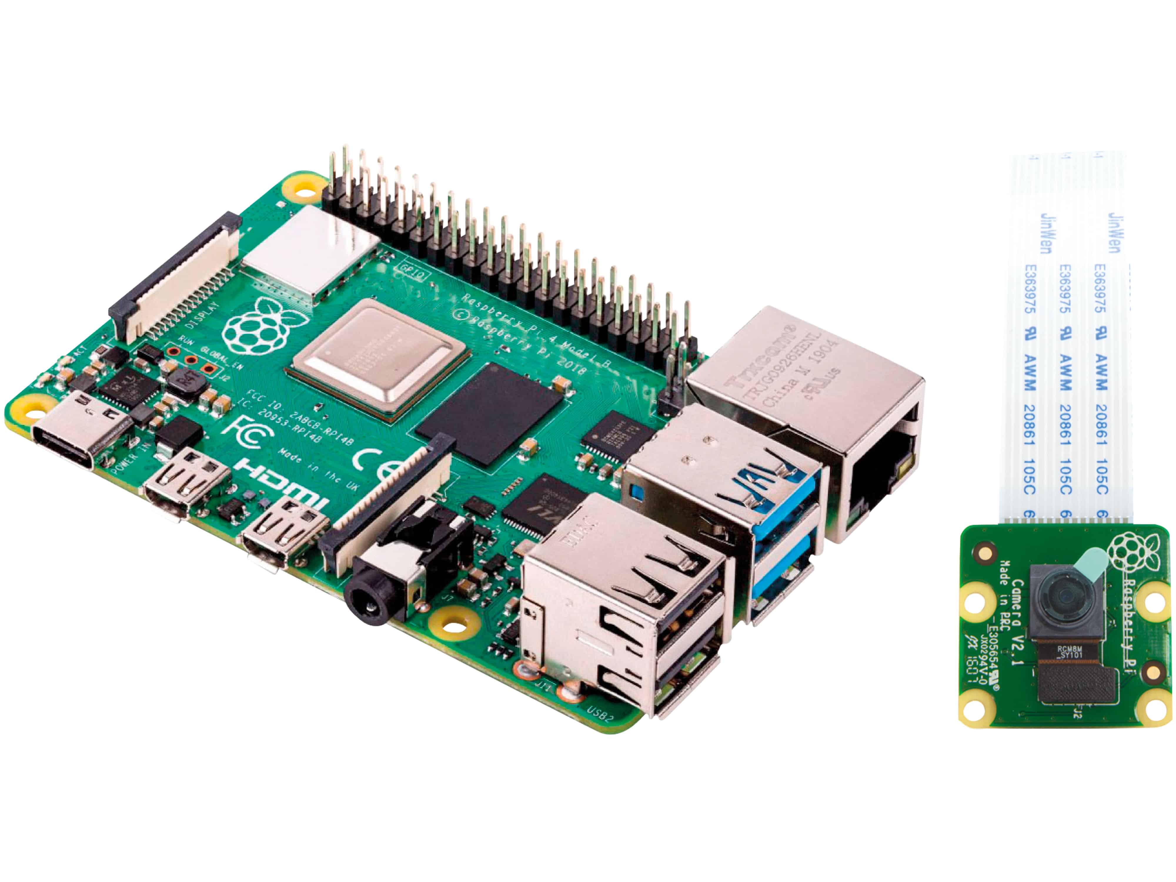 Raspberry Pi Bundle, Pi 4 Model B 4GB + Kameramodul V2