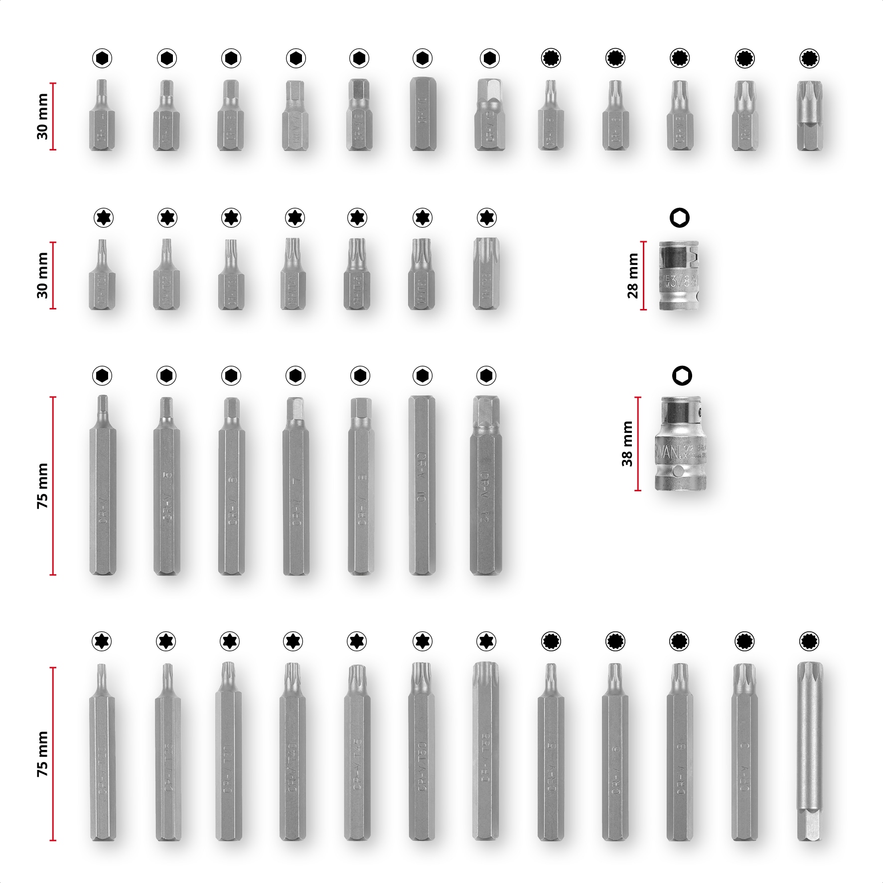 EINHELL Kraftbit-Set, 109032, XL-Case, 40-teilig