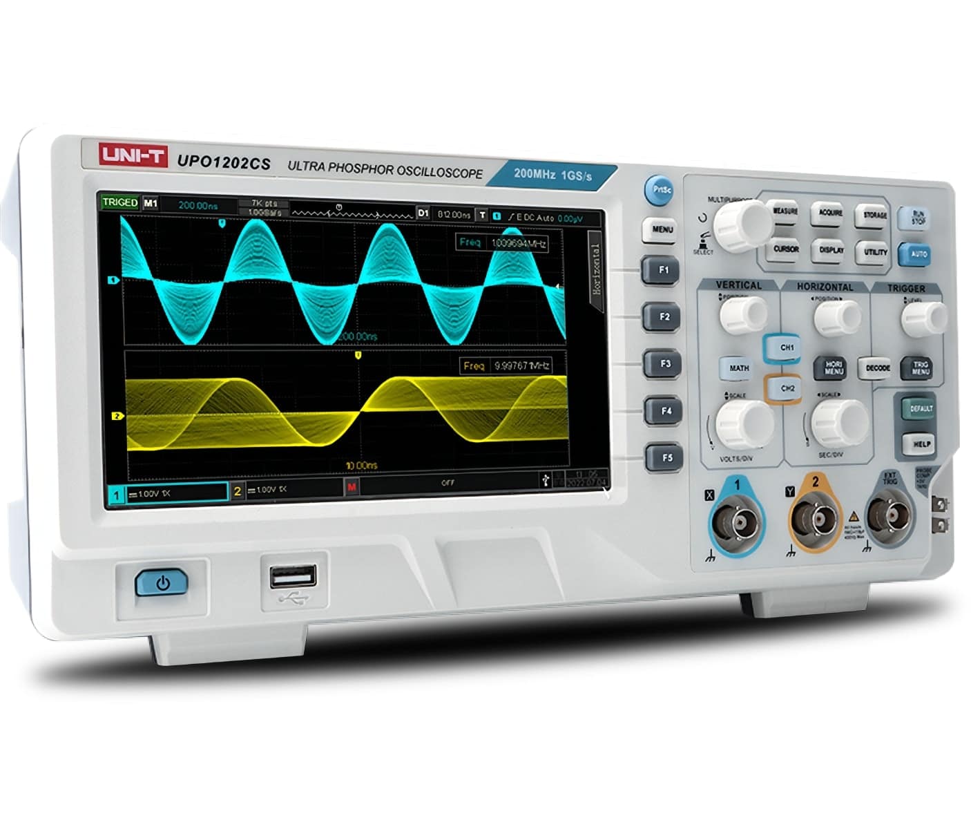 UNI-T Phosphor-Speicher-Oszilloskop UPO1202CS, 2 Kanal, 200 MHz