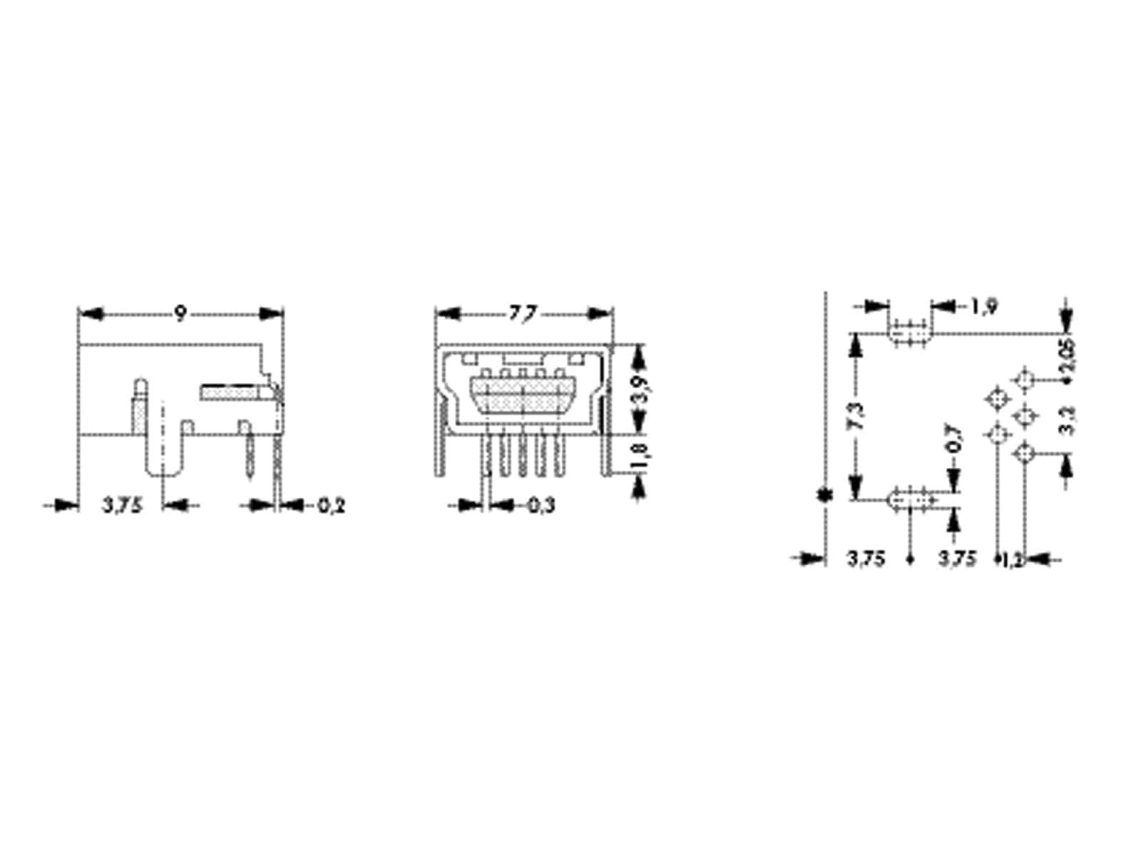 FISCHER ELEKTRONIK USB-Buchse, USB MN 2 B , 10145221, USB Typ B, Polzahl 5