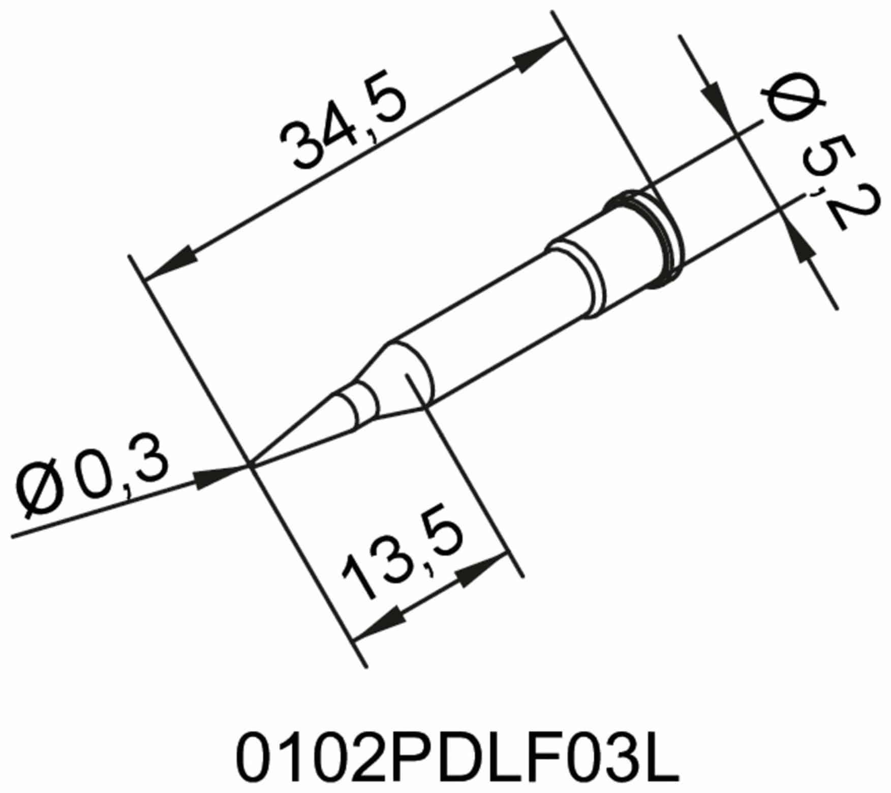 ERSA Lötspitze, 0102PDLF03L/SB, bleistiftspitz, verlängert, 0,3 mm