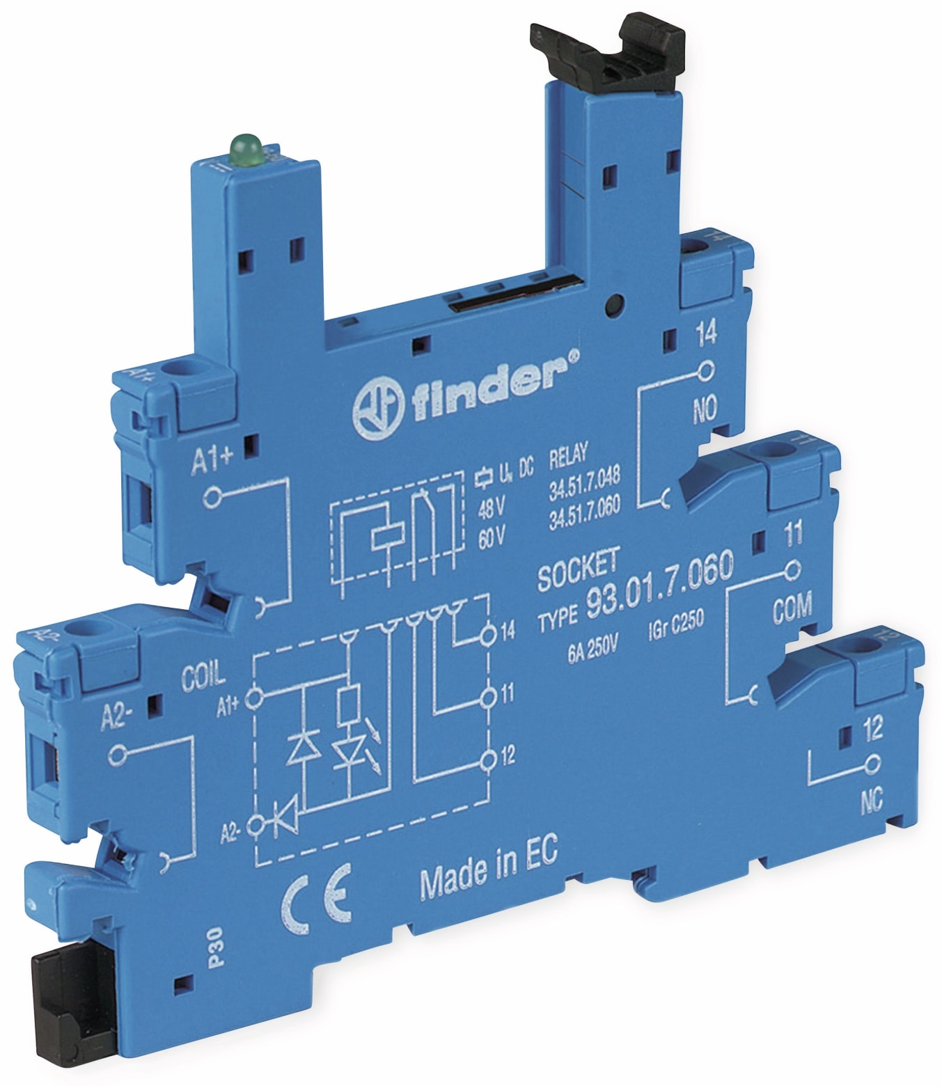 FINDER Relaisfassung 93.01., Schraubanschluss für Relais 34.51/34.81