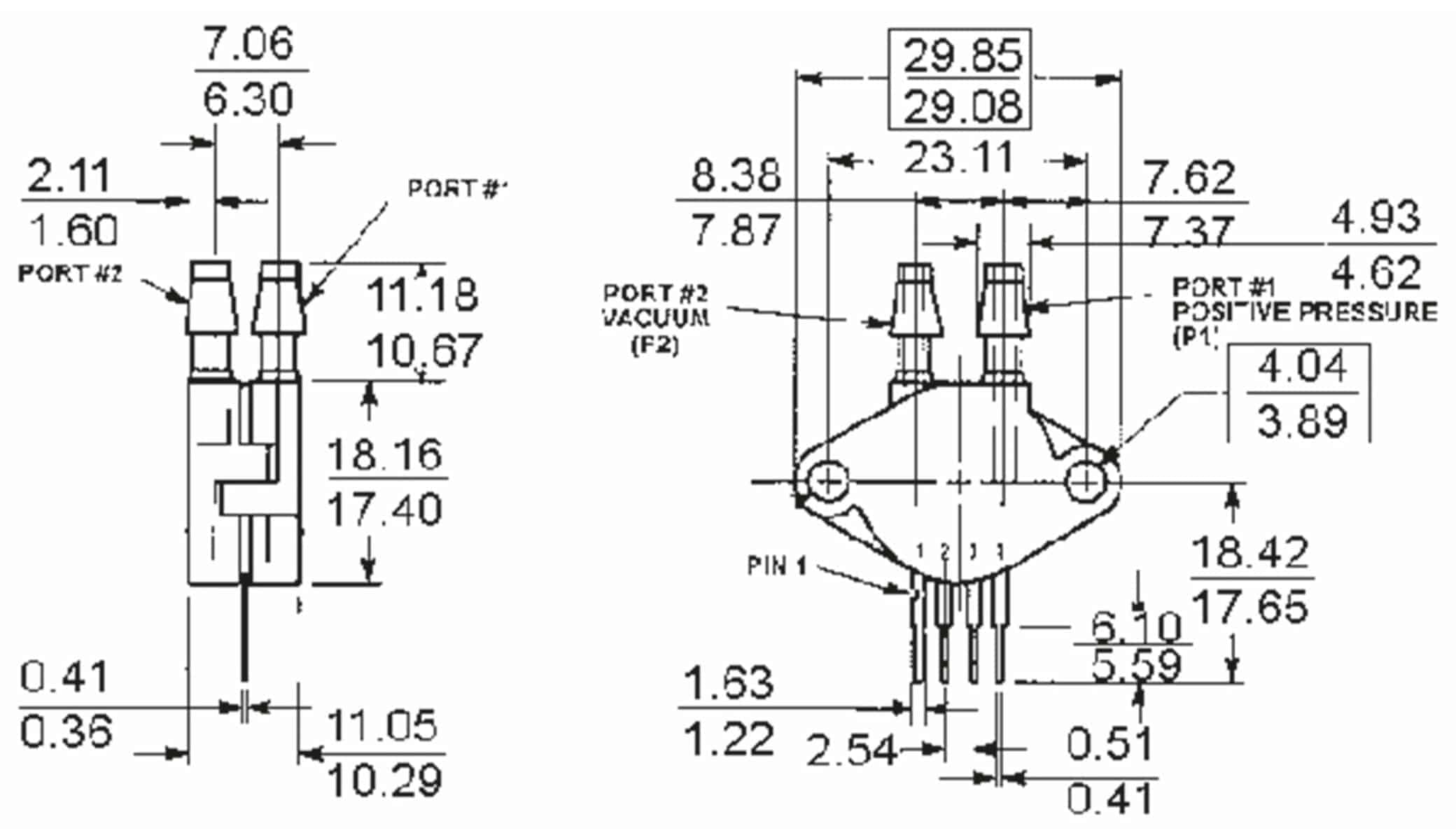 FREESCALE Drucksensor MP2200DP, 0 ... 200 kPa, 0,2 mV/kPa