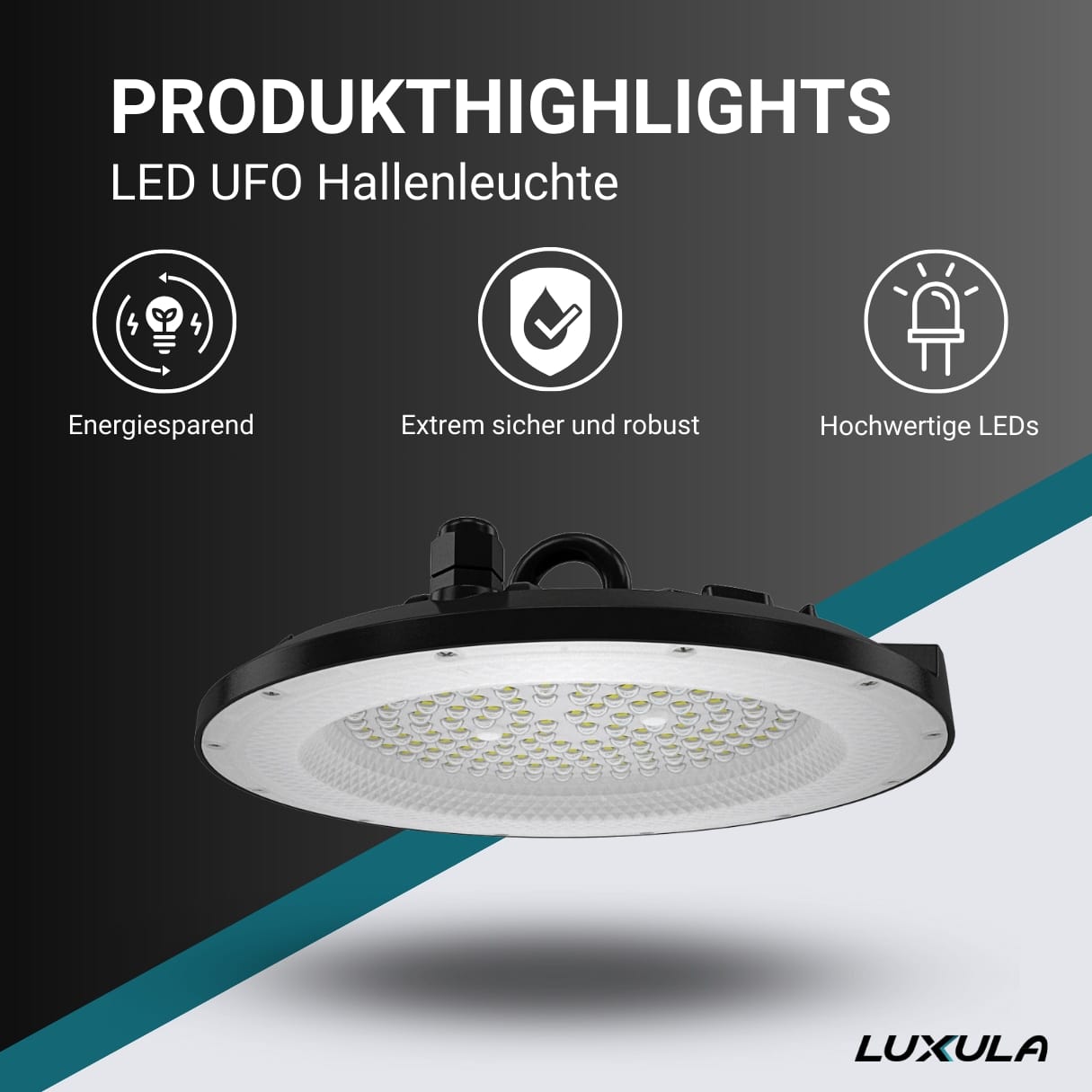 LUXULA LED-Highbay-Leuchte, UFO, EEK: F, 150 W, 15000 Lm, 5000 K