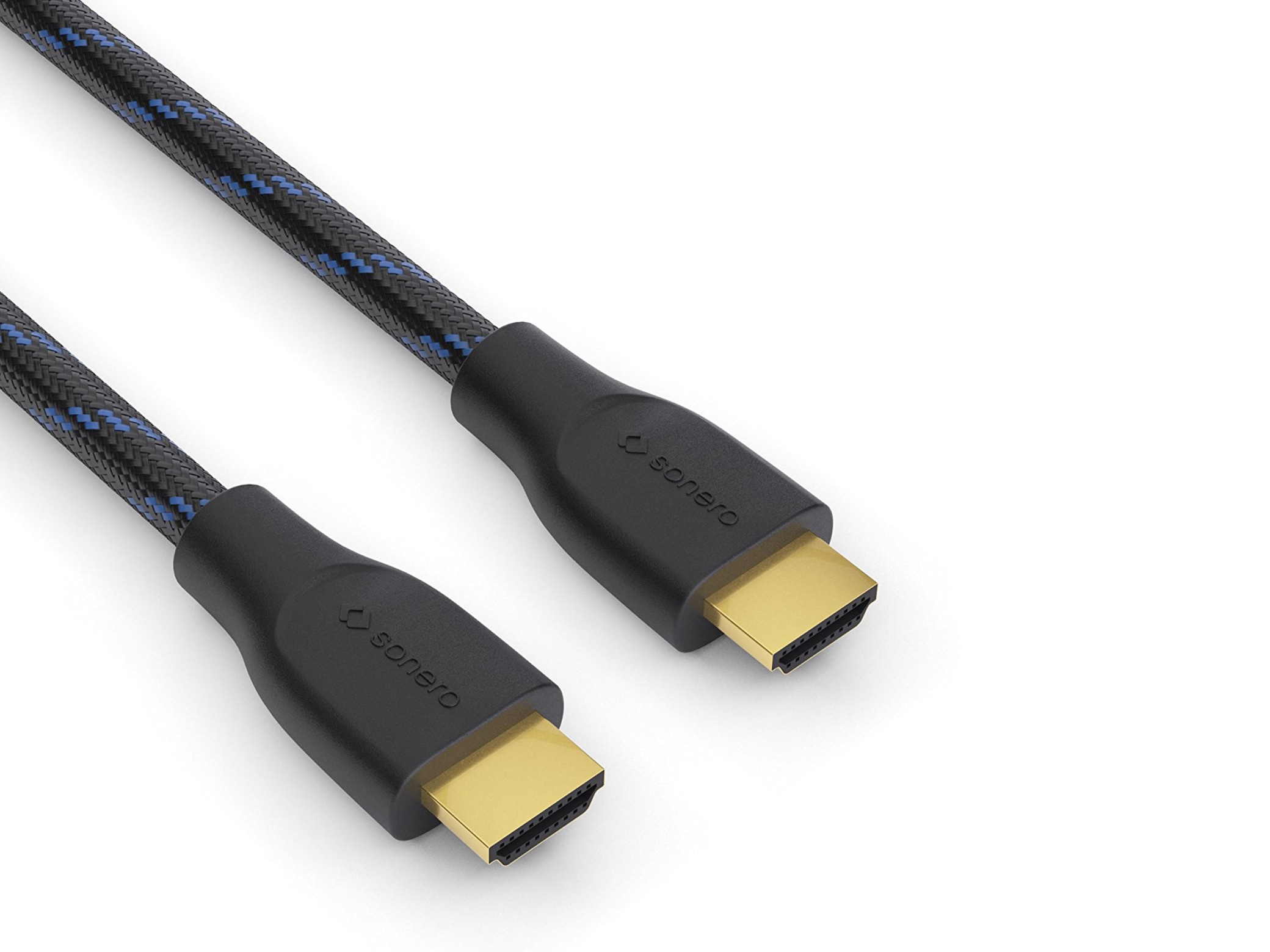 SONERO HDMI-Kabel Premium High Speed mit Ethernet, Nylonmantel, 0,5 m