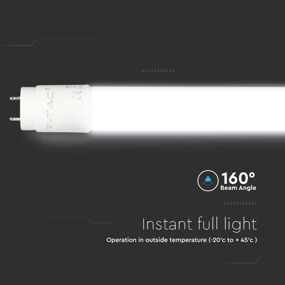 V-TAC LED-Röhre VT-122, T8, G13, EEK: E, 16,5 W, 1850 lm, 6500 K, 1200 mm