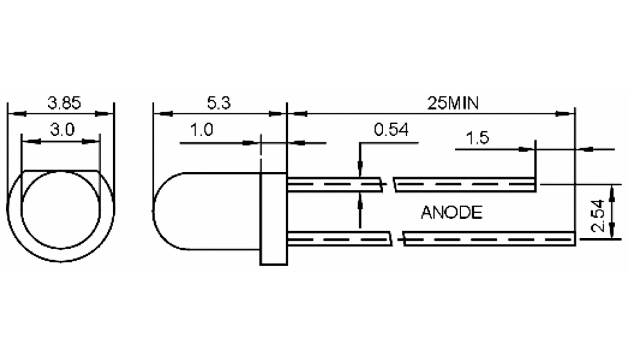 HUIYUAN OPTO-ELECTRONIC HuiYuan LED, 3 mm, rot, wasserklar, 1800 mcd