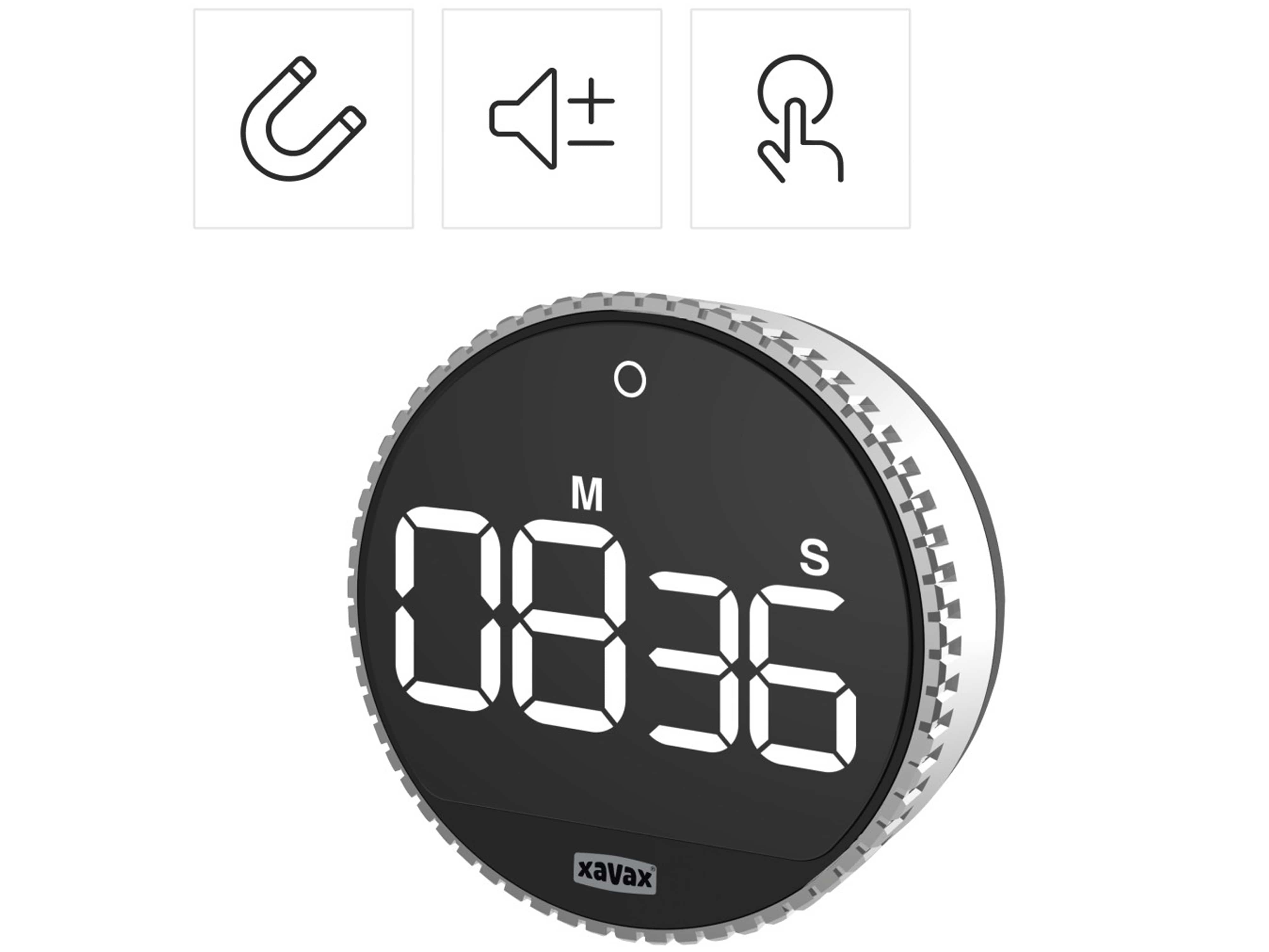 HAMA Timer Rotation digital, silber/schwarz