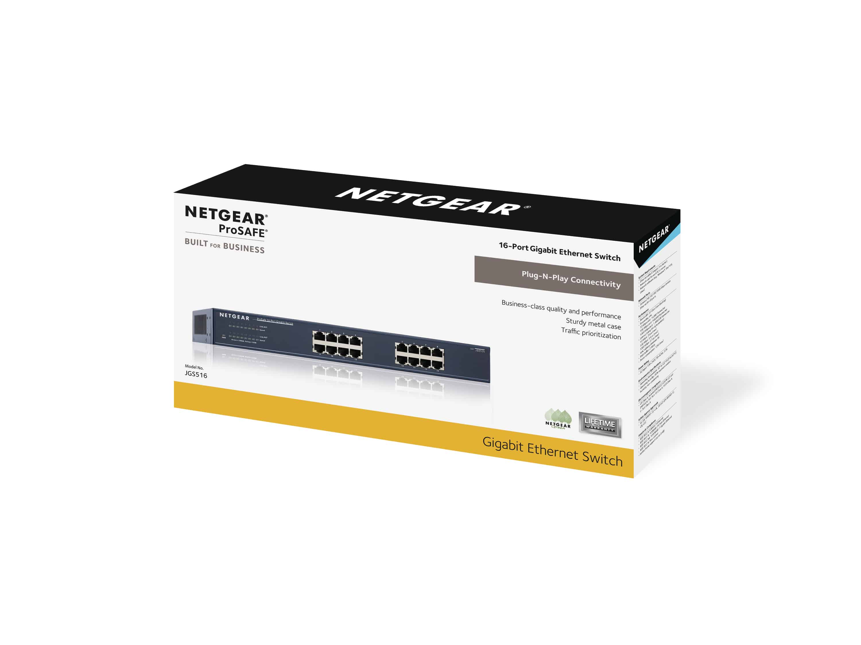 NETGEAR Gigabit-Switch JGS516-200EUS, 16-port, blau