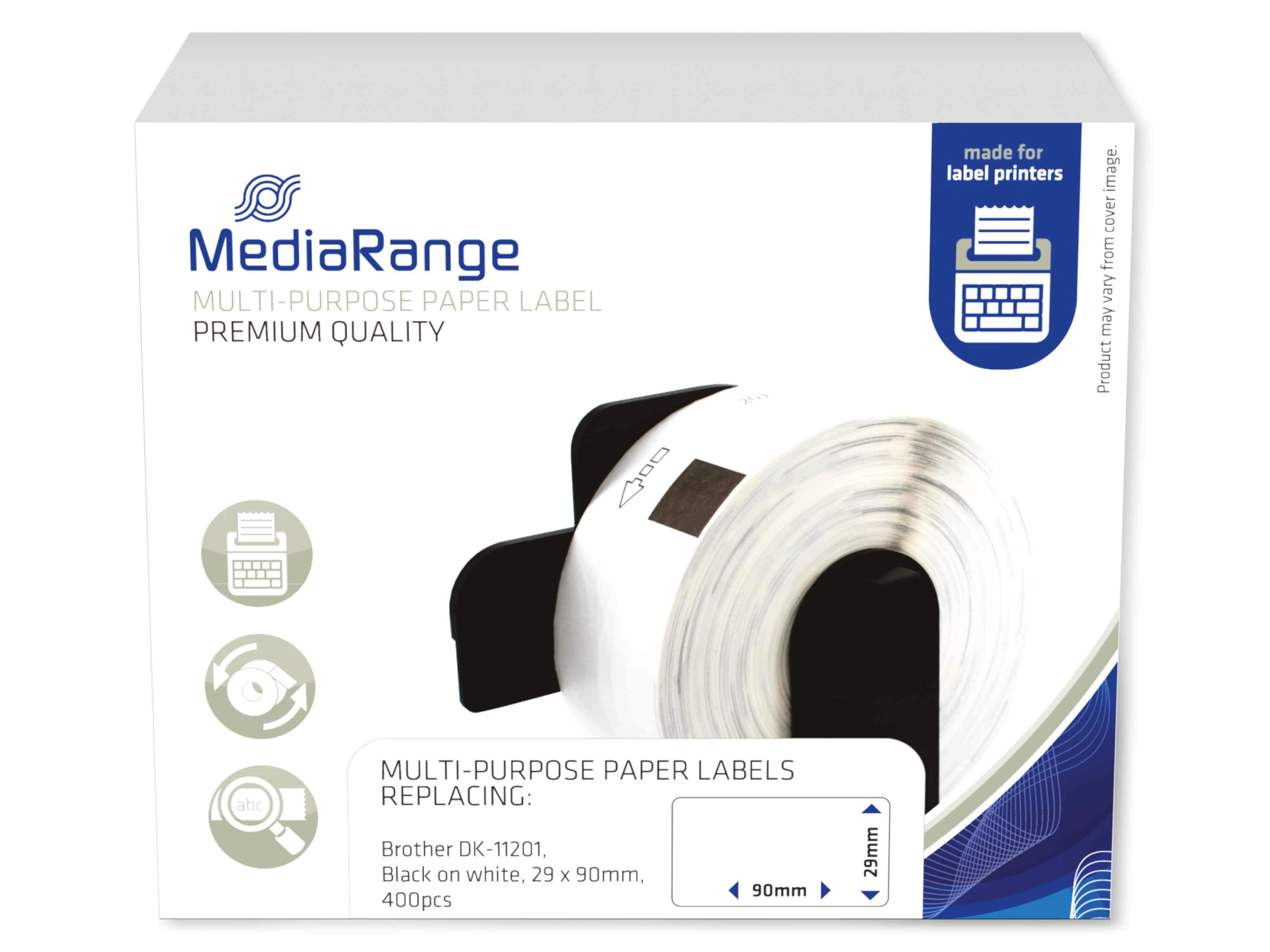 MEDIARANGE Universal-Papieretiketten MRBDK11201, 29x90 mm, 400 Stk.